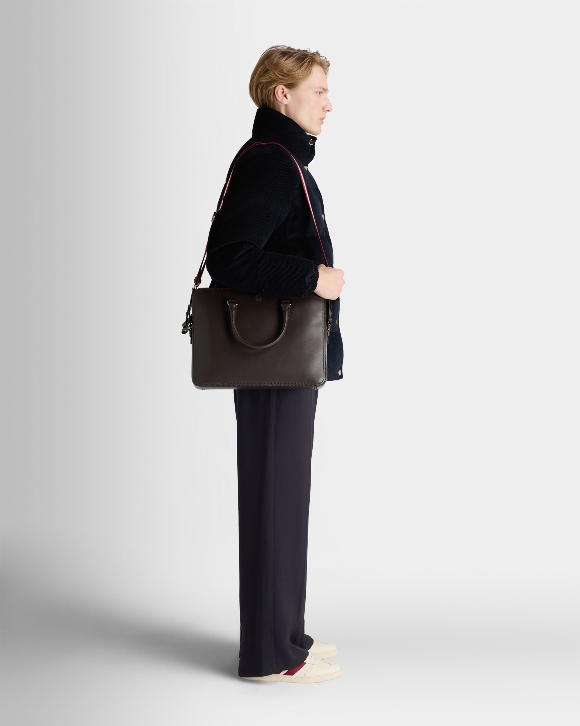 Bally Global - Ray Briefcase in Chocolate Leather - Brown