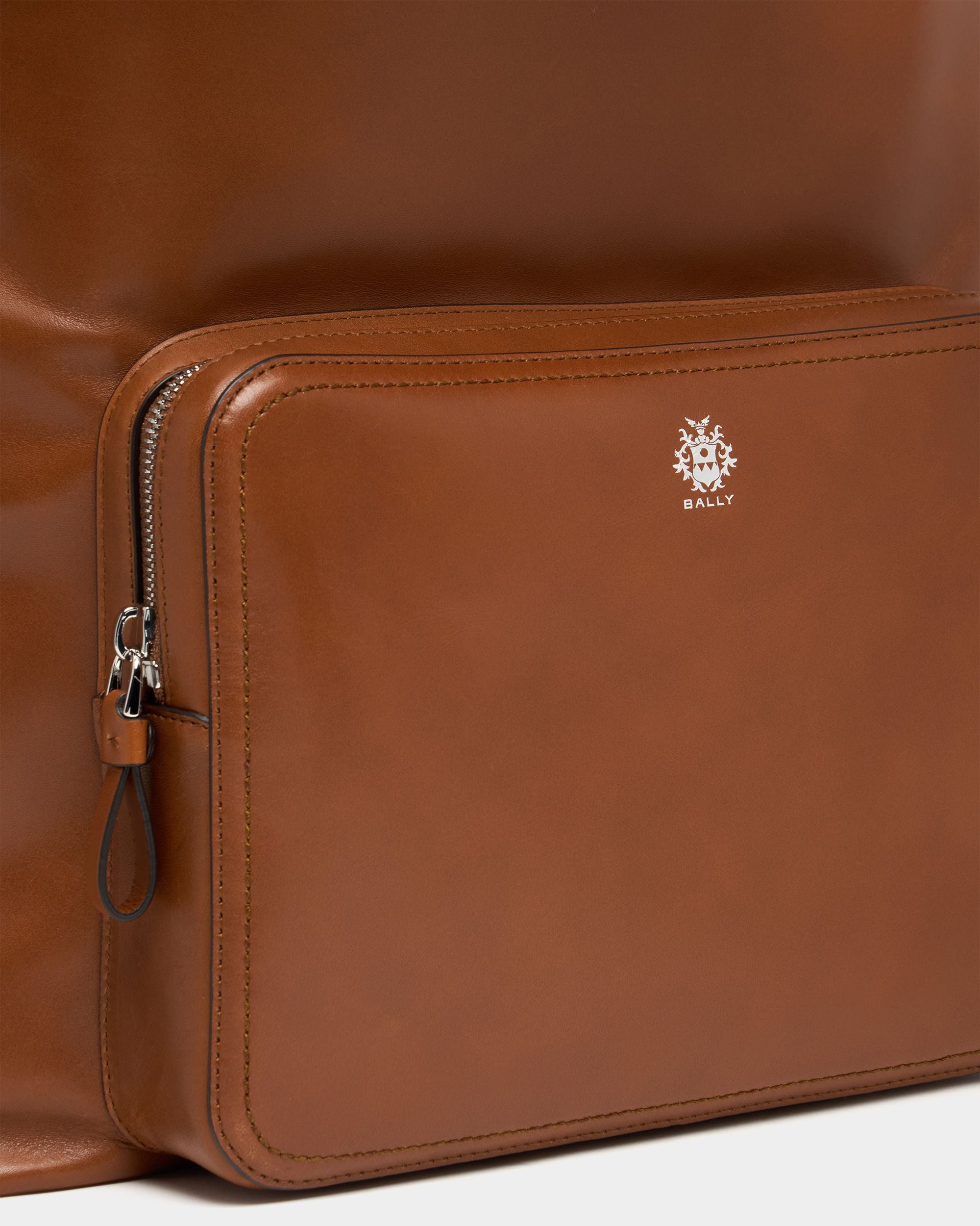 Bally Global - Mochila Ray de piel marrón ámbar - Marrón