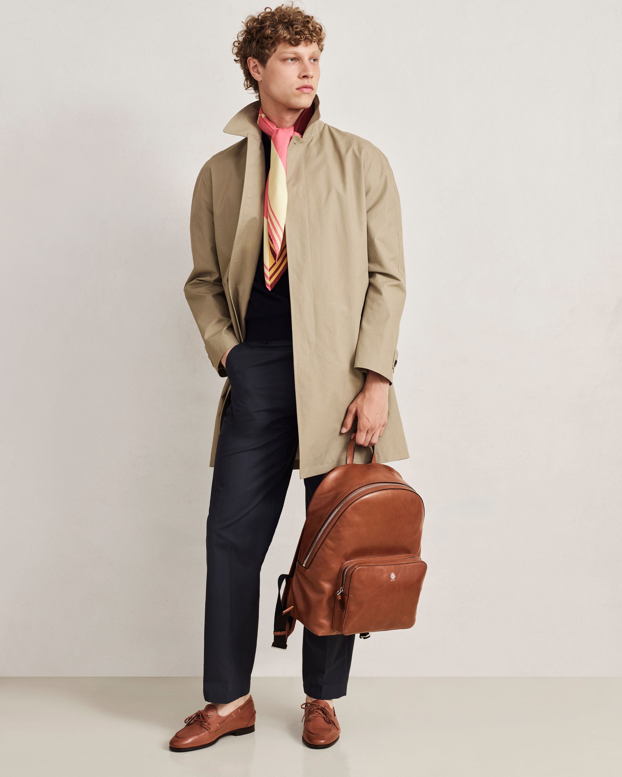 Bally Global - Mochila Ray de piel marrón ámbar - Marrón