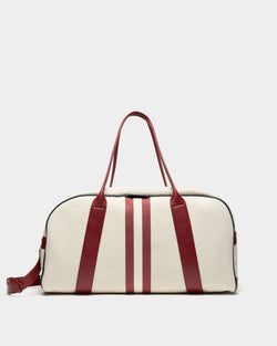 Sac de sport de la collection Tennis en toile de coton naturelle et cuir