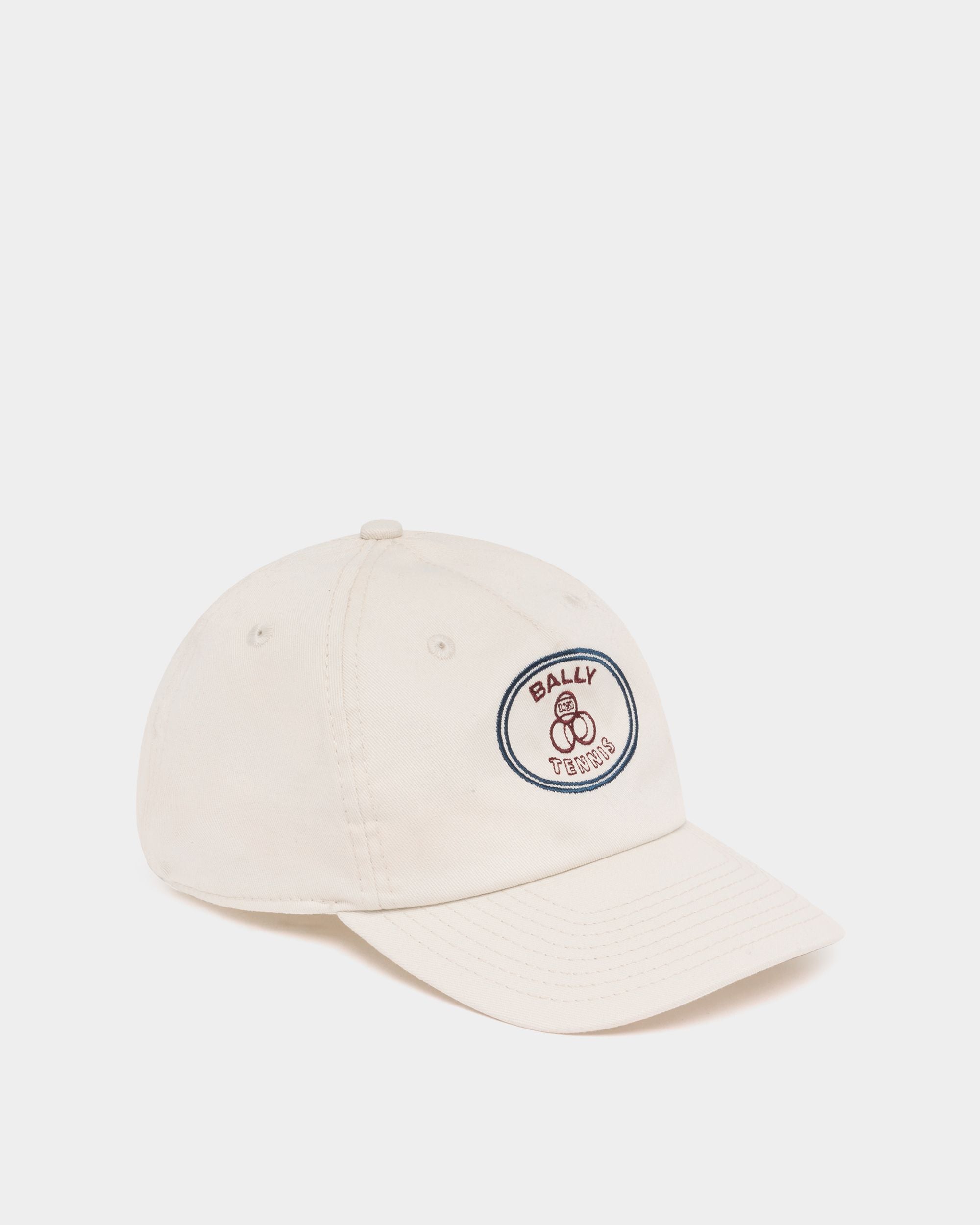 Bally Global - Casquette de baseball de la collection Tennis en coton ivoire avec broderie - Blanc