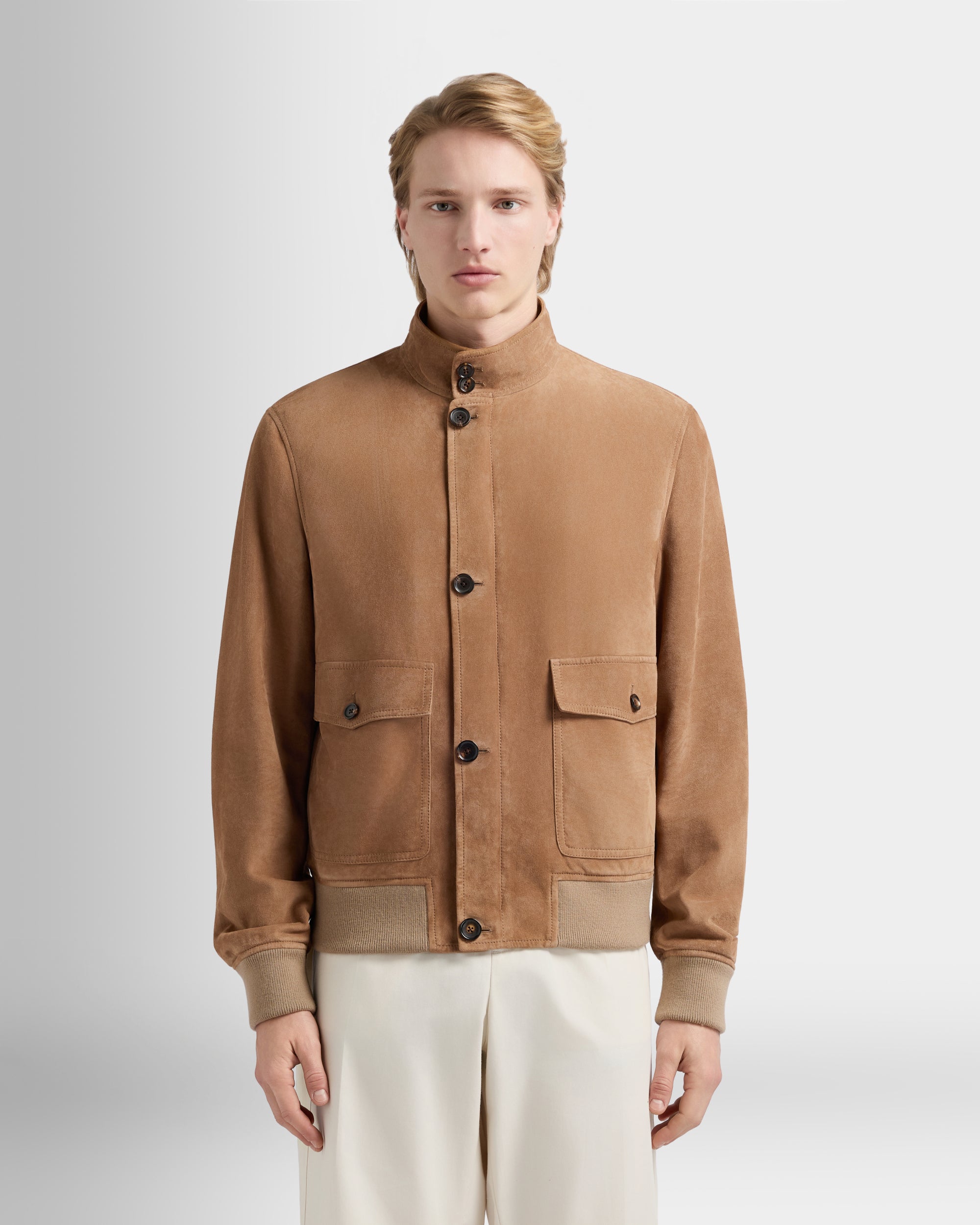 Bally Global - Harrington Jacket in Light Beige Suede - Beige