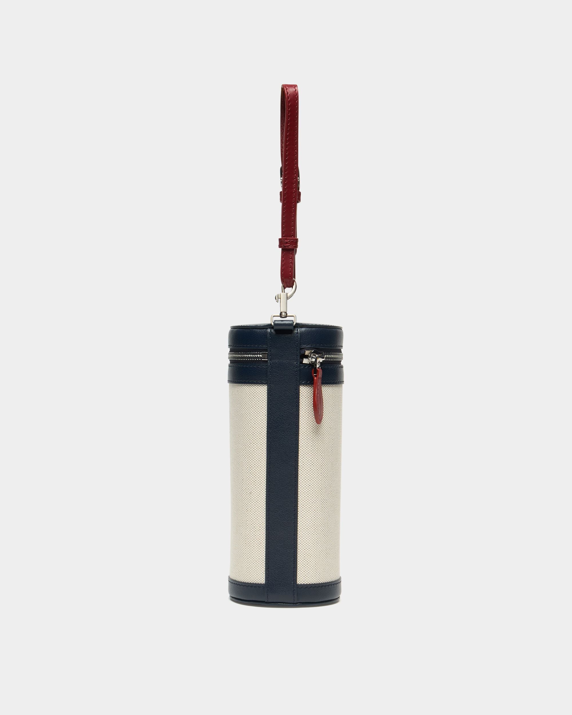 Bally Global - Étui à balles de la collection Tennis en toile de coton et cuir ivoire - Blanc