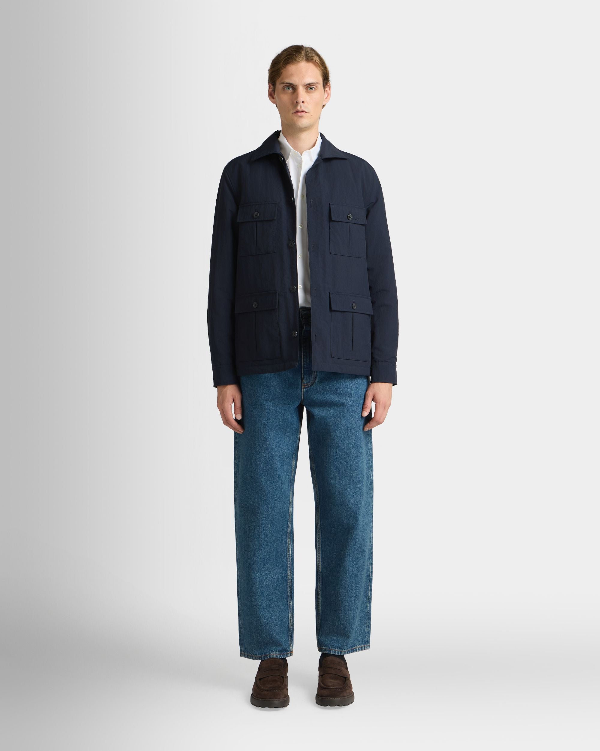 Bally Global - Overshirt in Navy Blue Nylon - Blue