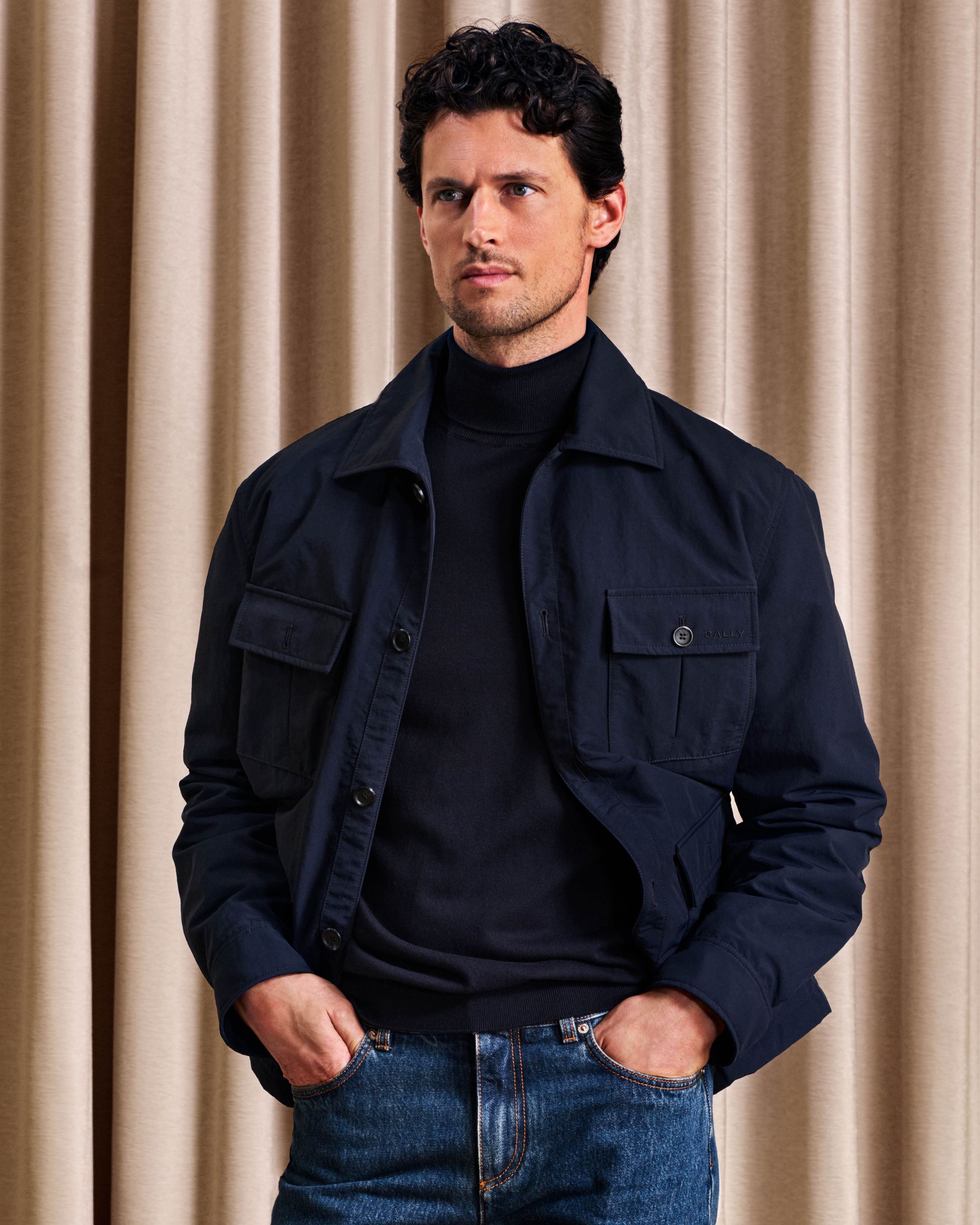 Bally Global - Sobrecamisa de nailon Navy Blue - Azul