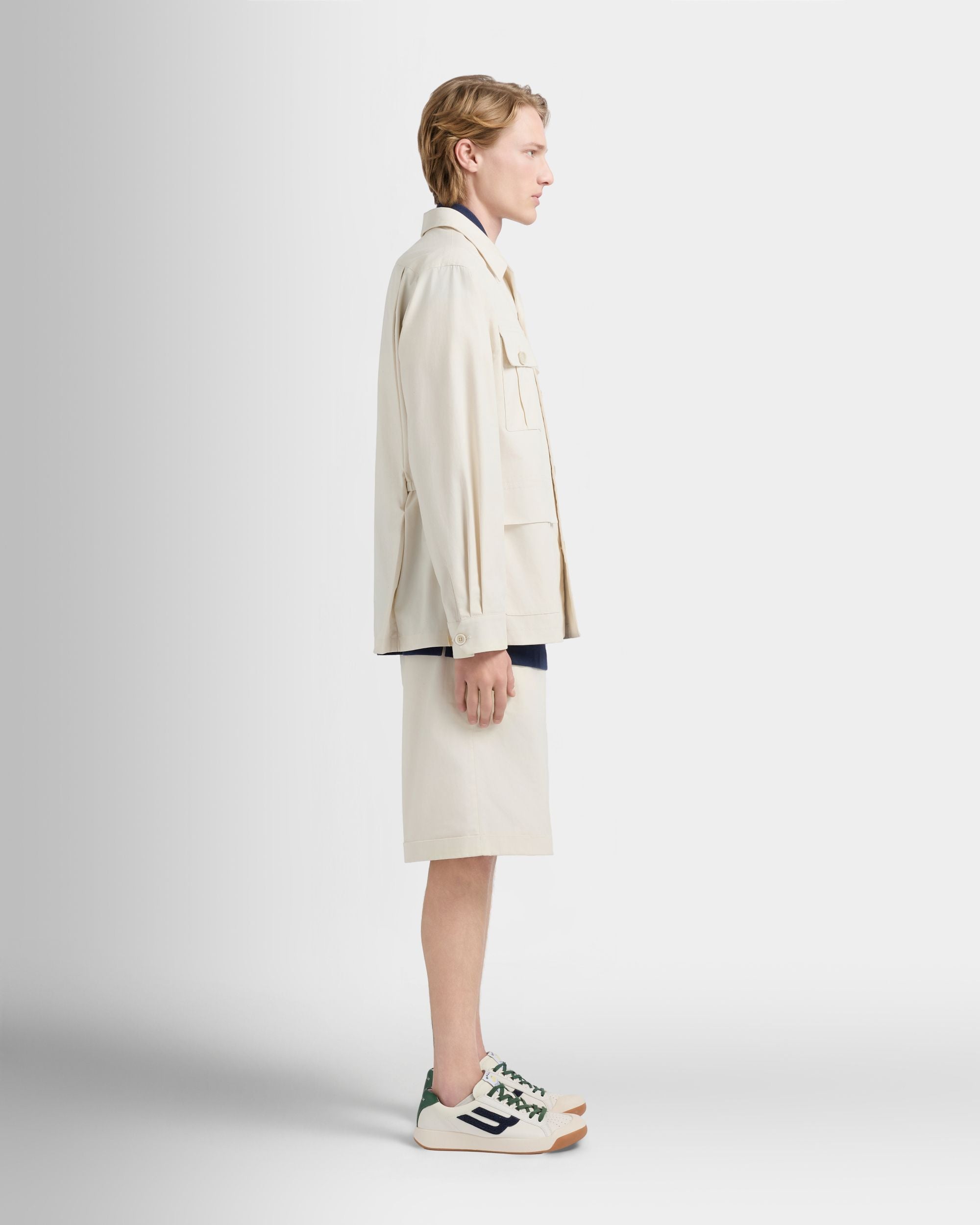 Bally Global - Veste saharienne de la collection Tennis en coton ivoire - Blanc