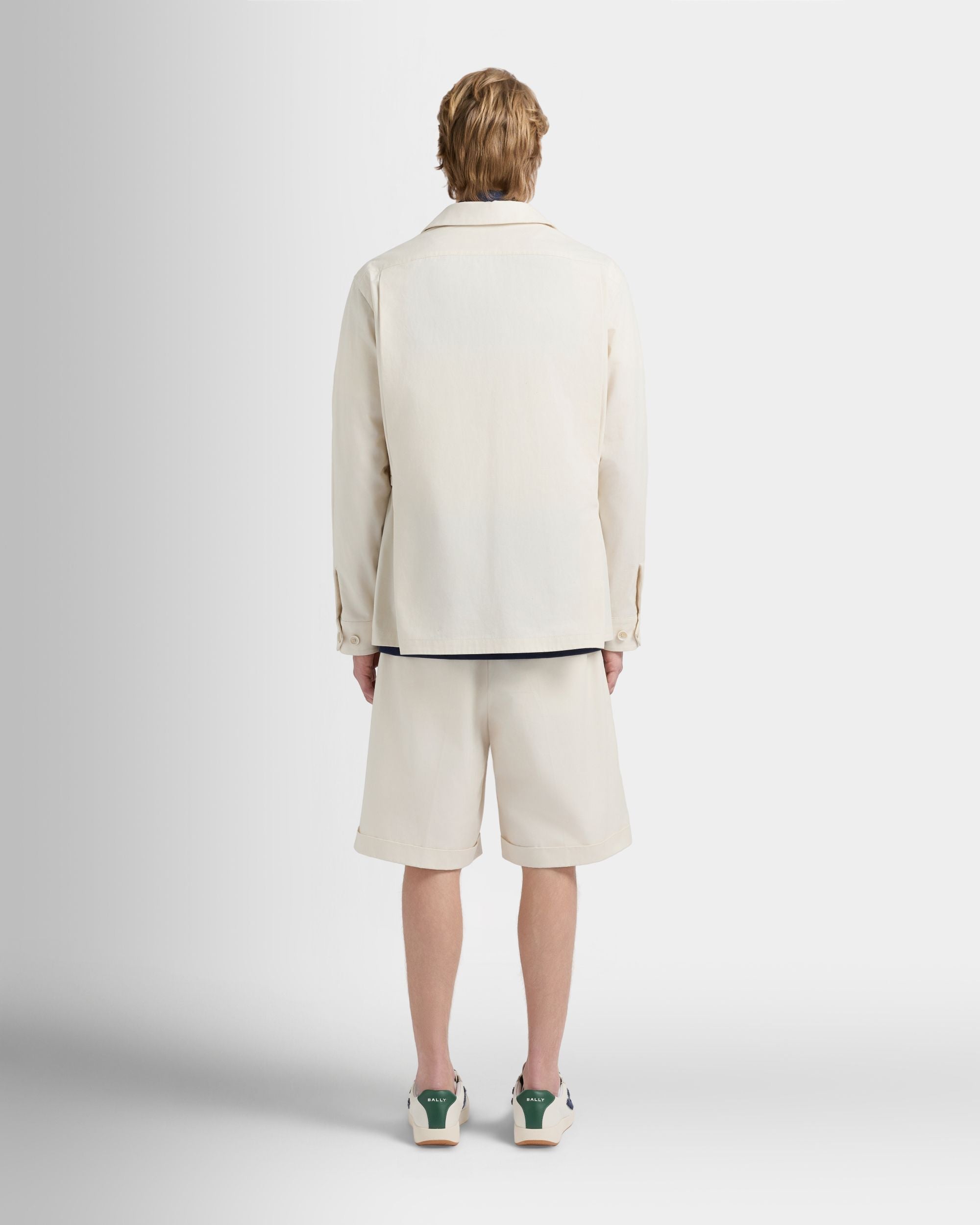 Bally Global - Veste saharienne de la collection Tennis en coton ivoire - Blanc