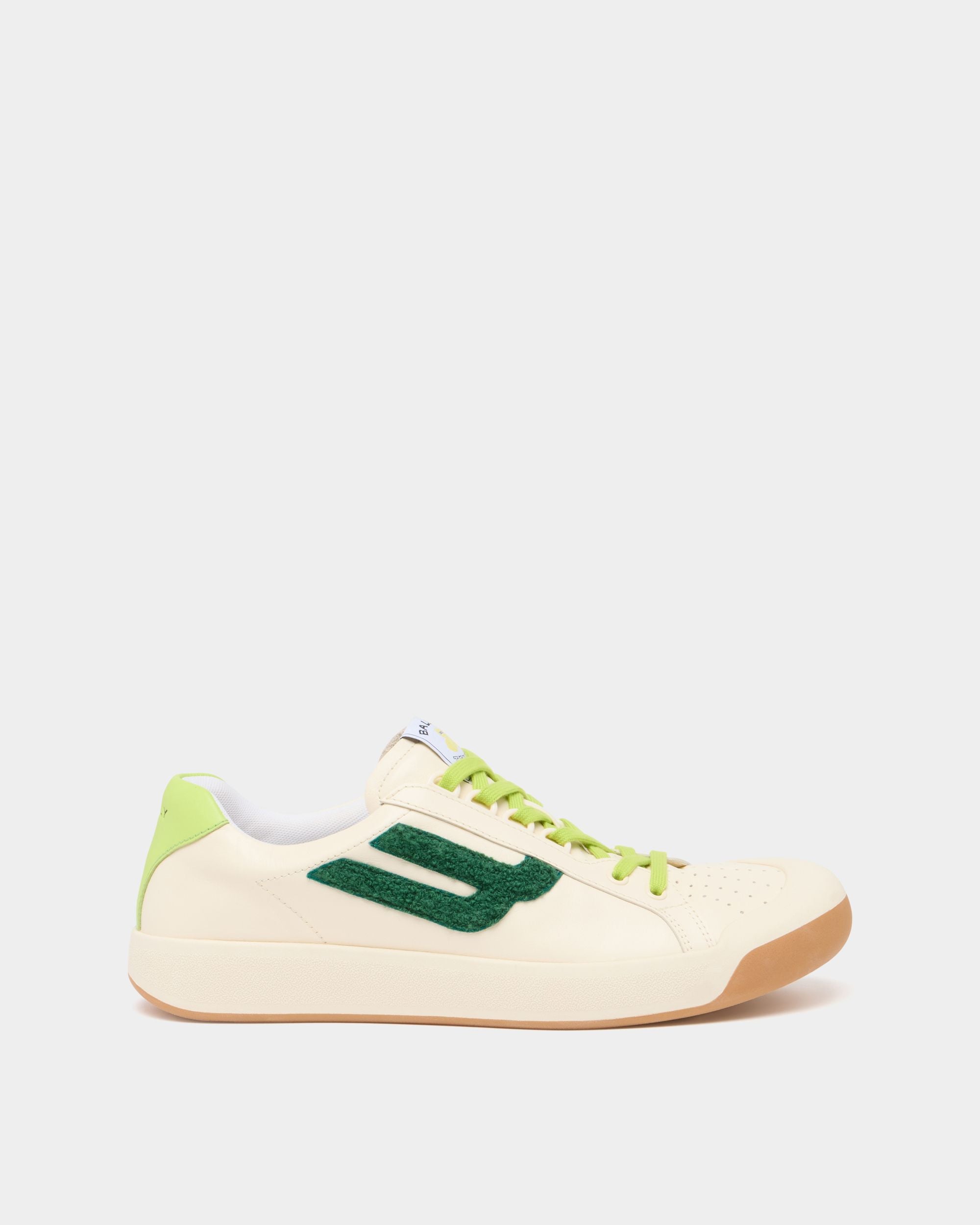 Bally Global - Sneakers Tennis Collection en cuir blanc et vert - Multicolore