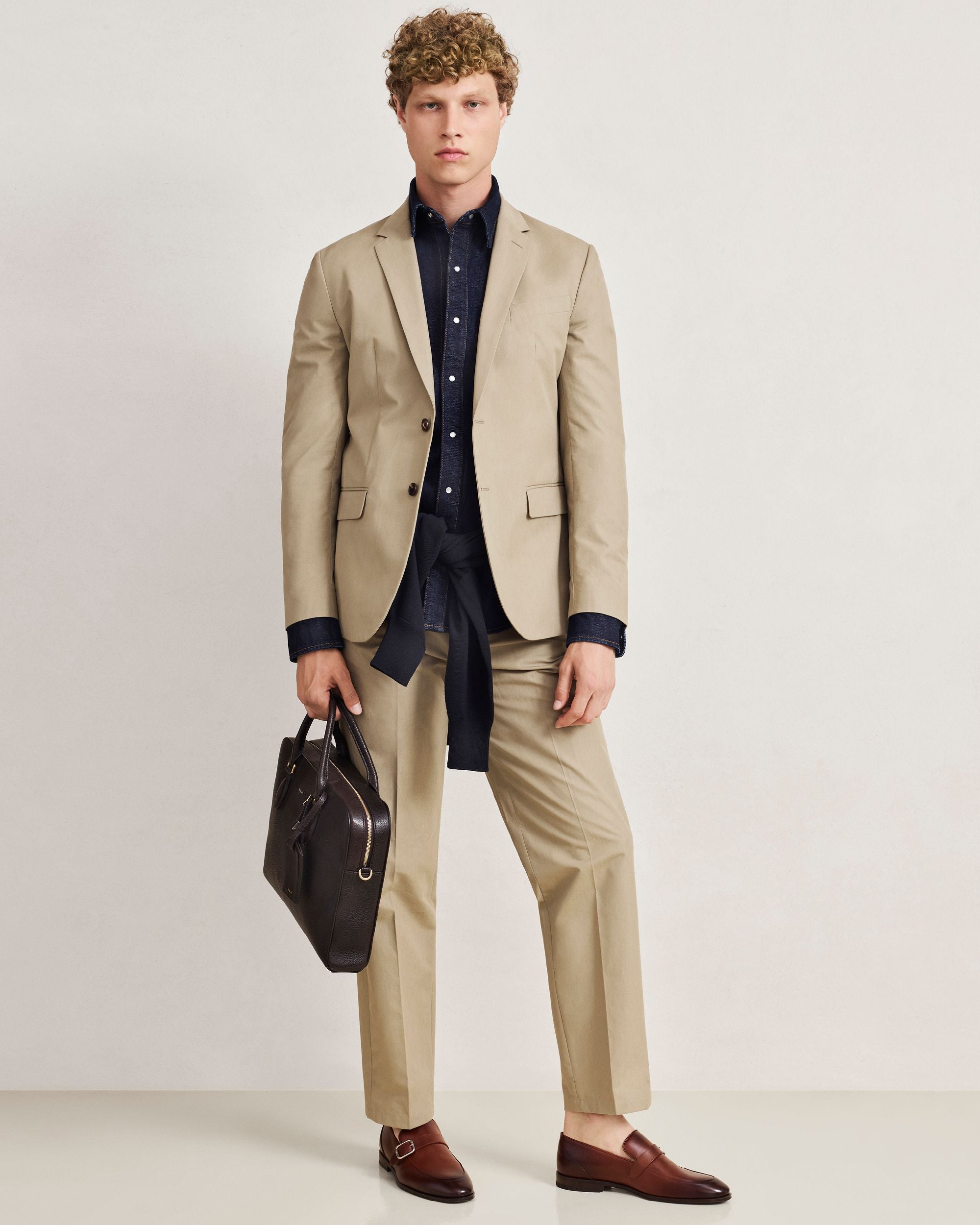 Bally Global - Pantalón chino de algodón en beige claro - Beige