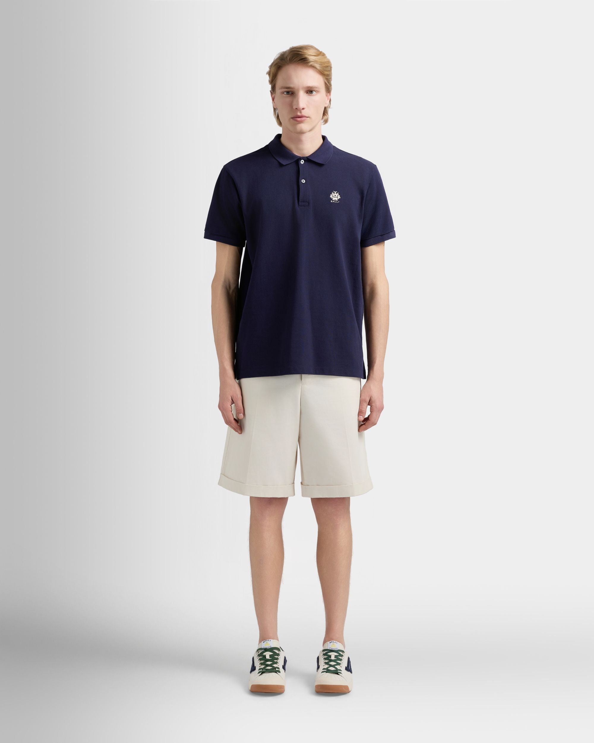 Bally Global - Short de la collection Tennis en coton ivoire - Blanc