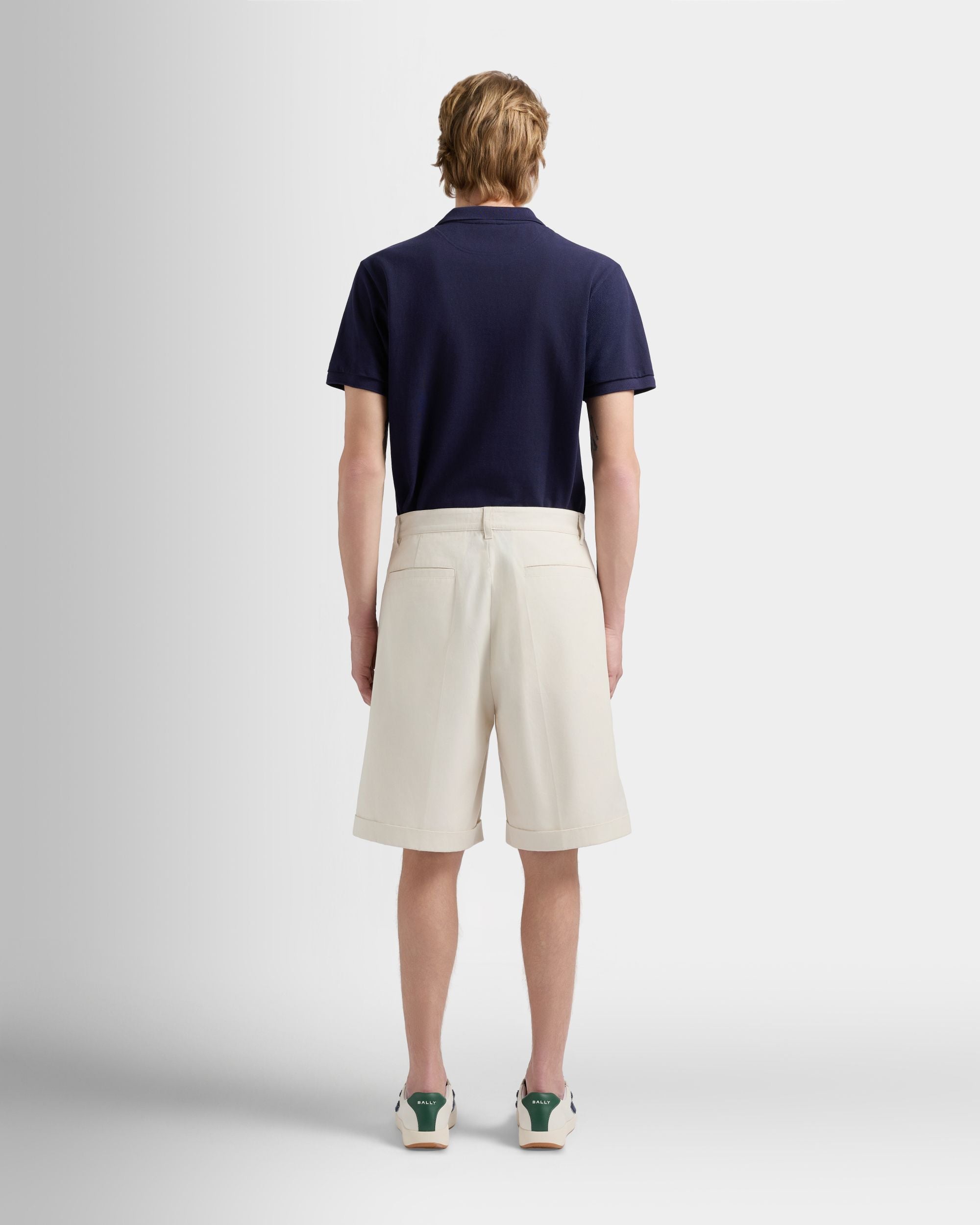 Bally Global - Short de la collection Tennis en coton ivoire - Blanc