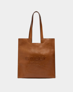 Tote Bag Easy Bally In Pelle Amber Brown