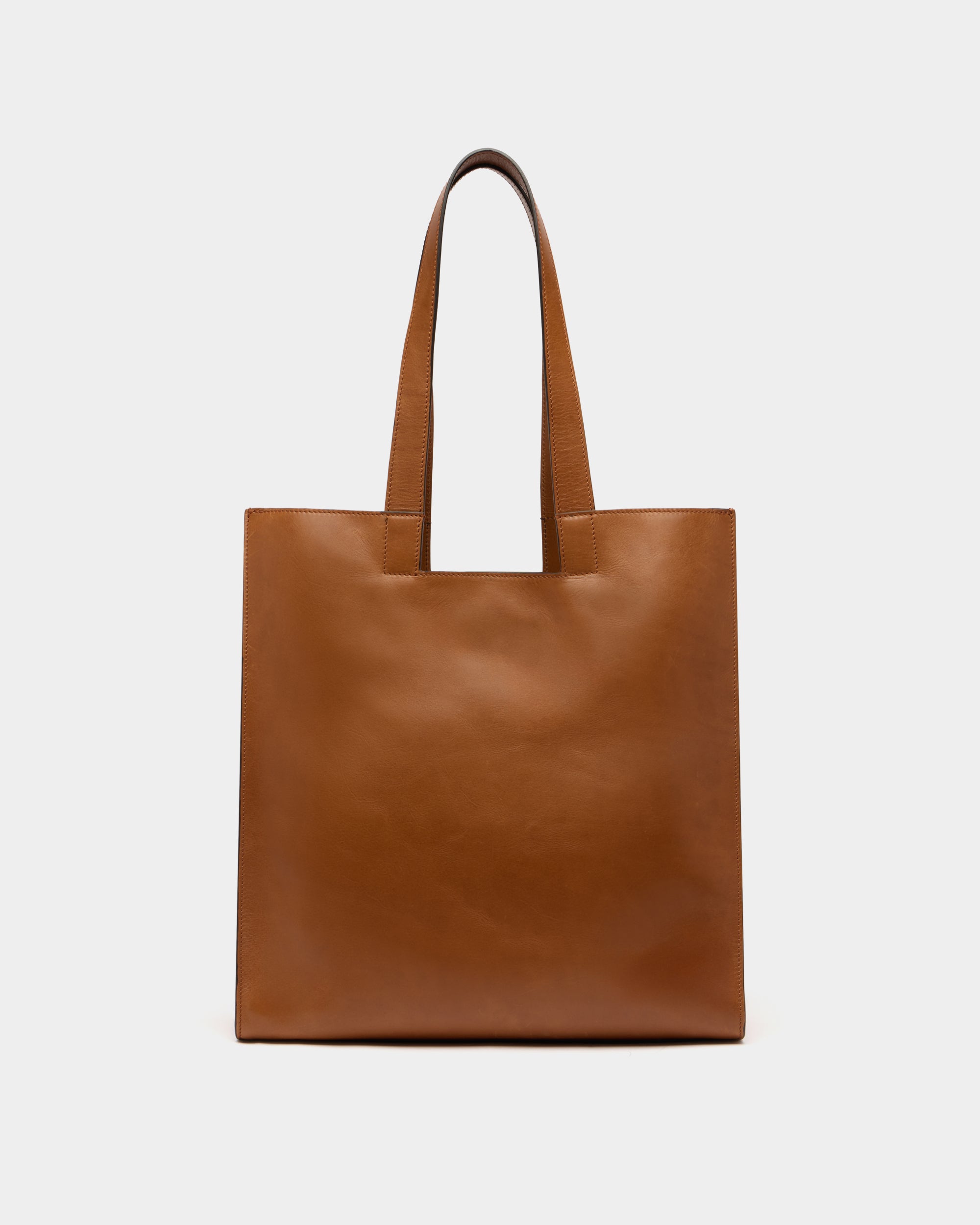 Bally Global - Tote Bag Easy Bally In Pelle Amber Brown - Marrone