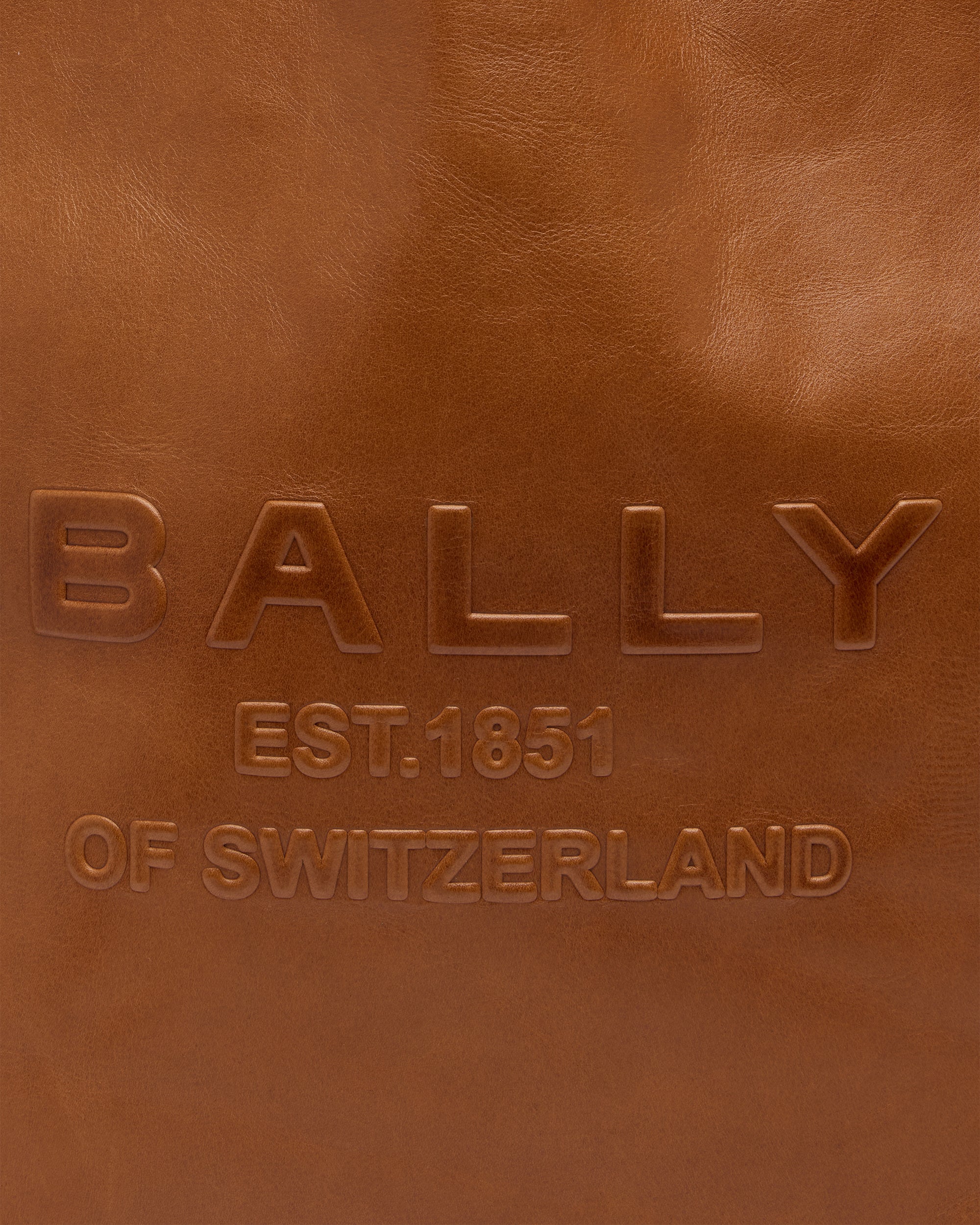 Bally Global - Tote Bag Easy Bally In Pelle Amber Brown - Marrone