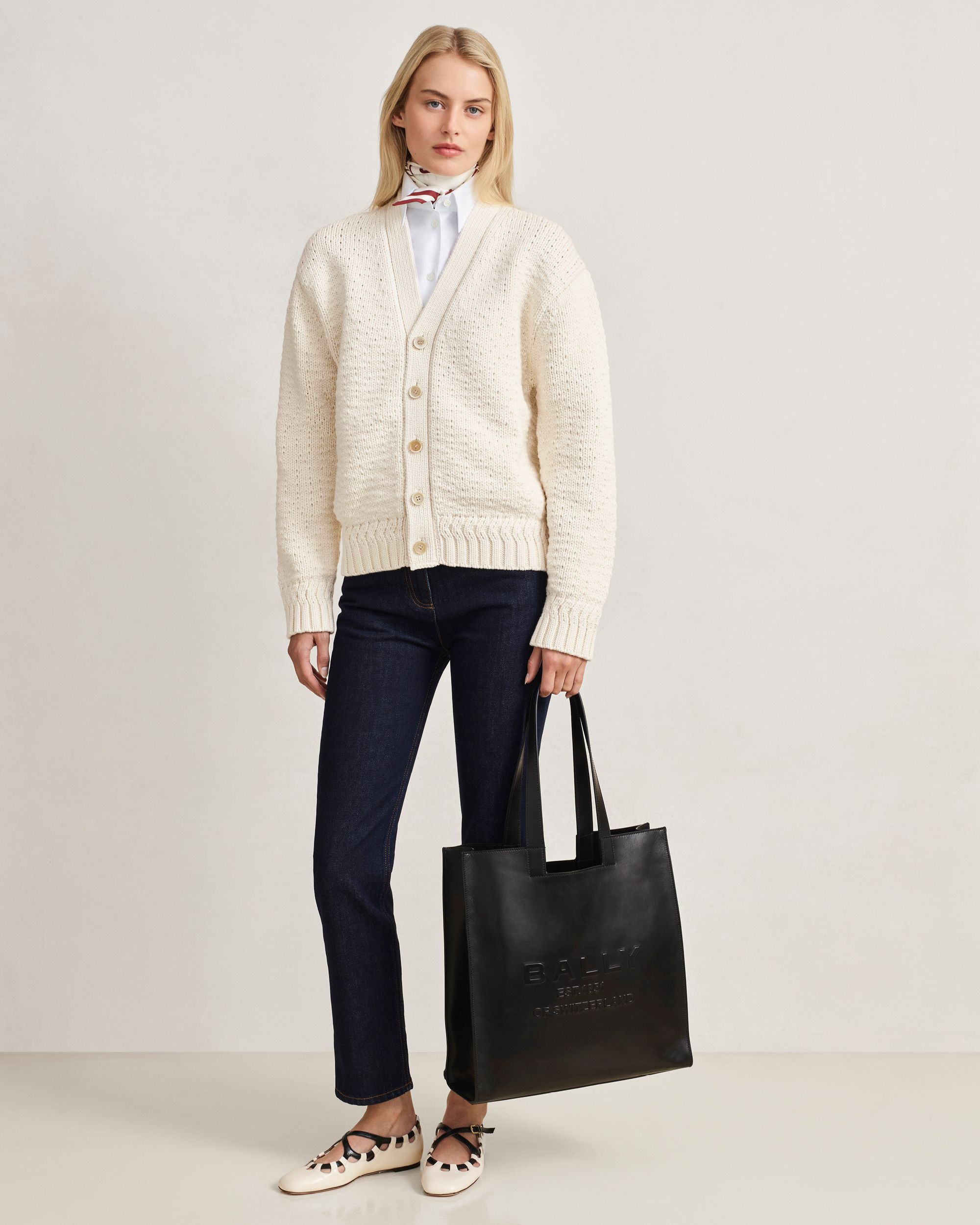 Bally Global - Sac cabas Easy Bally en cuir noir - Noir