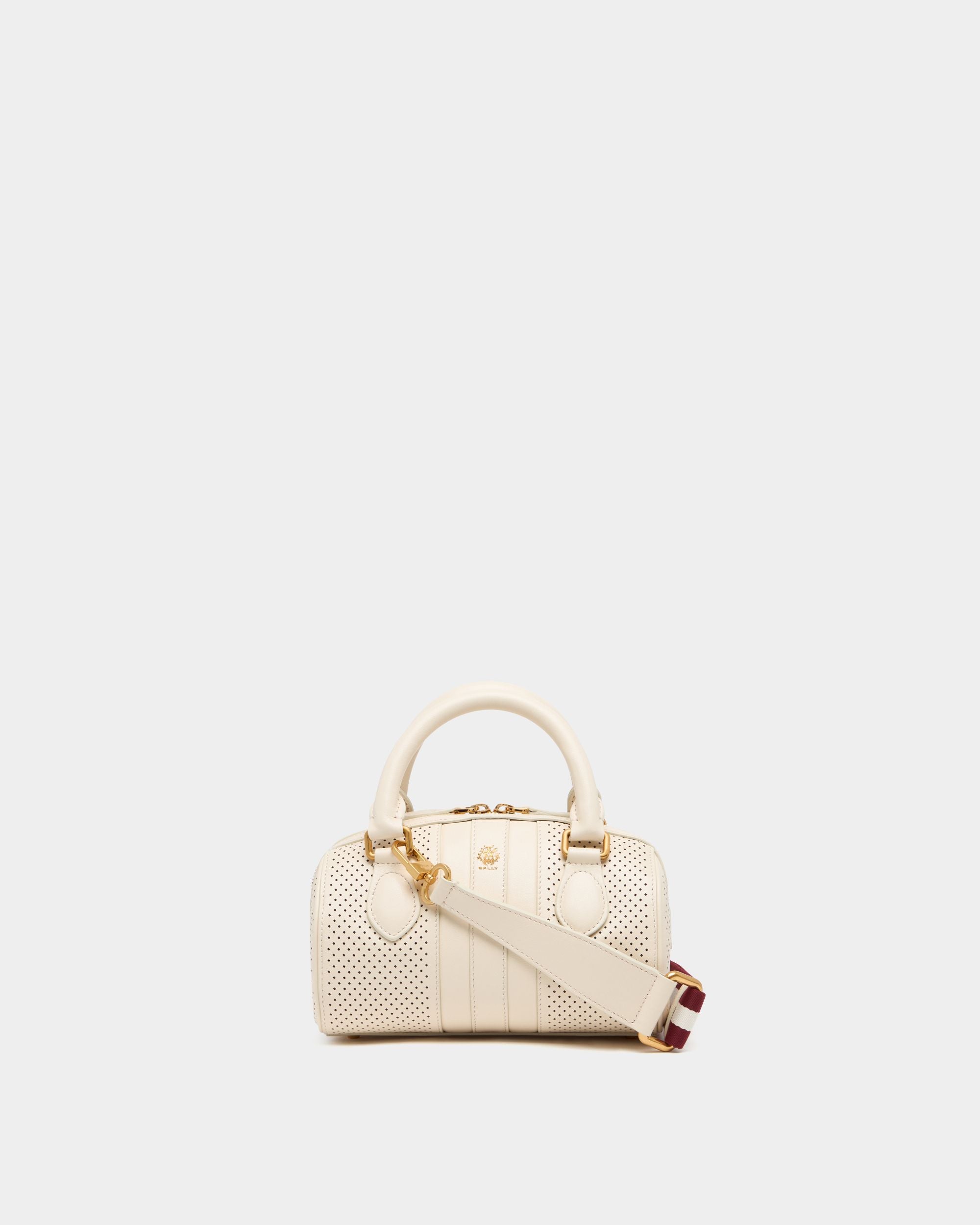 Bally Global - Minitasche aus perforiertem Leder in Elfenbein aus der Tennis Collection - White