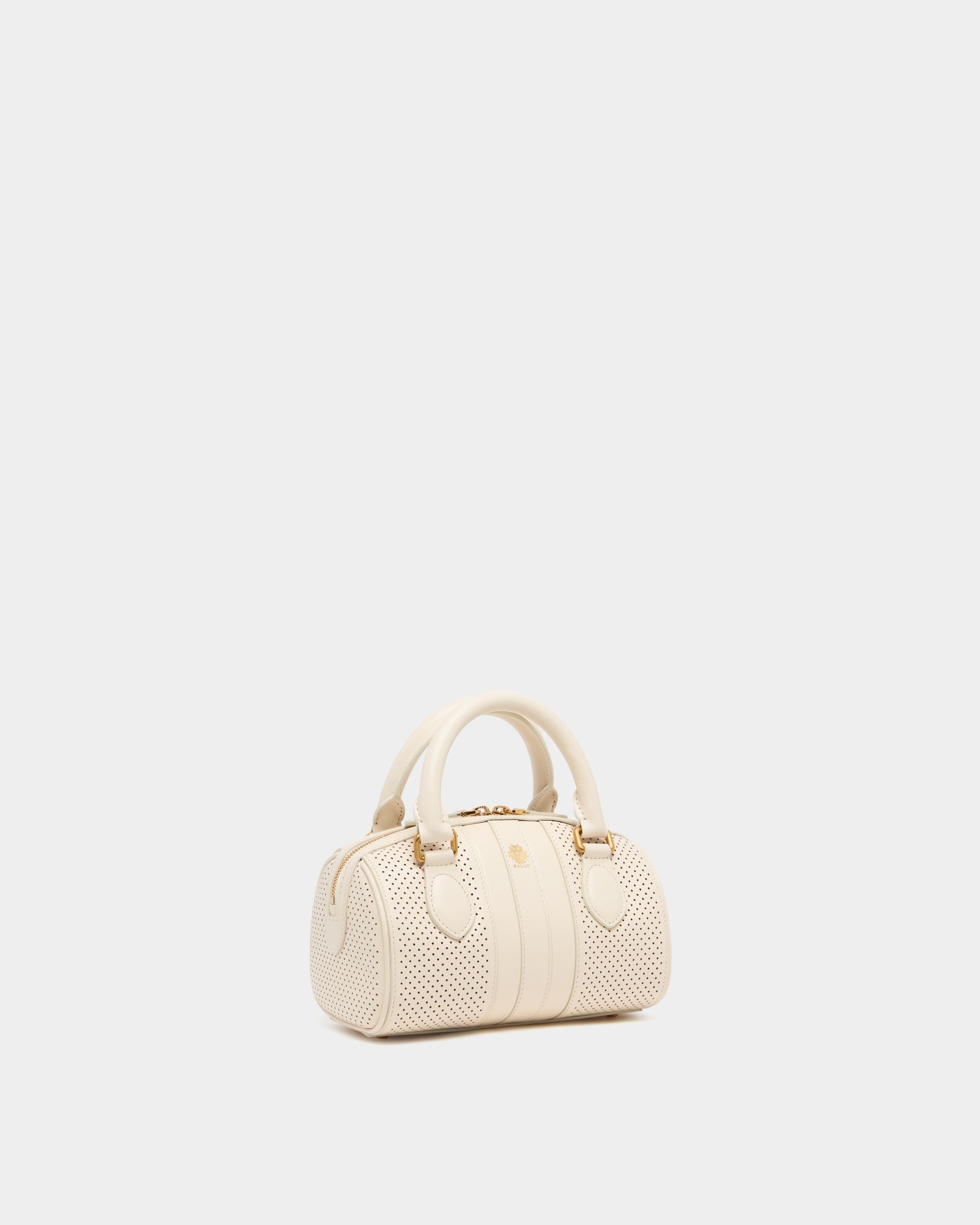 Bally Global - Tennis Collection Minibag in Ivory Perforated Leather - White