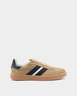 Retro Crest Sneaker in Brown Suede