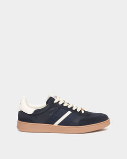 Retro Crest Sneaker in Navy Blue and White Fabric