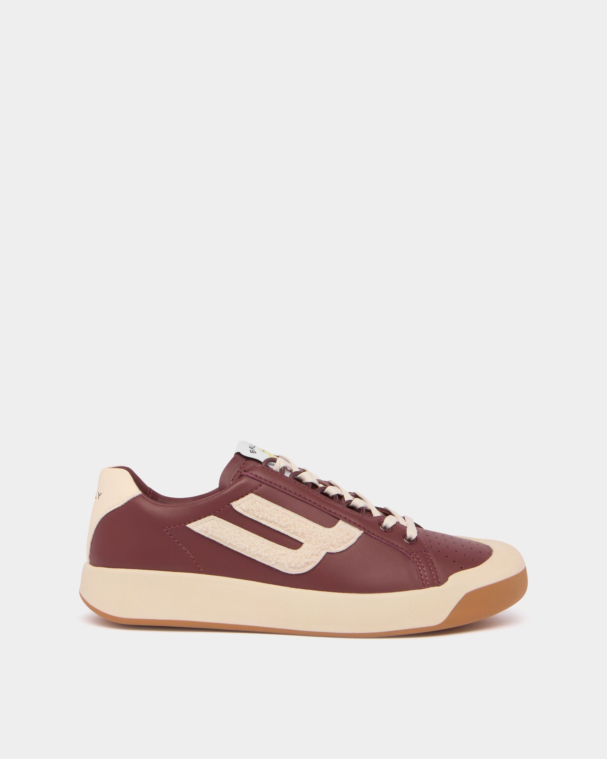 Bally Global - Sneakers de la collection Tennis en cuir rouge héritage et ivoire - Bordeaux