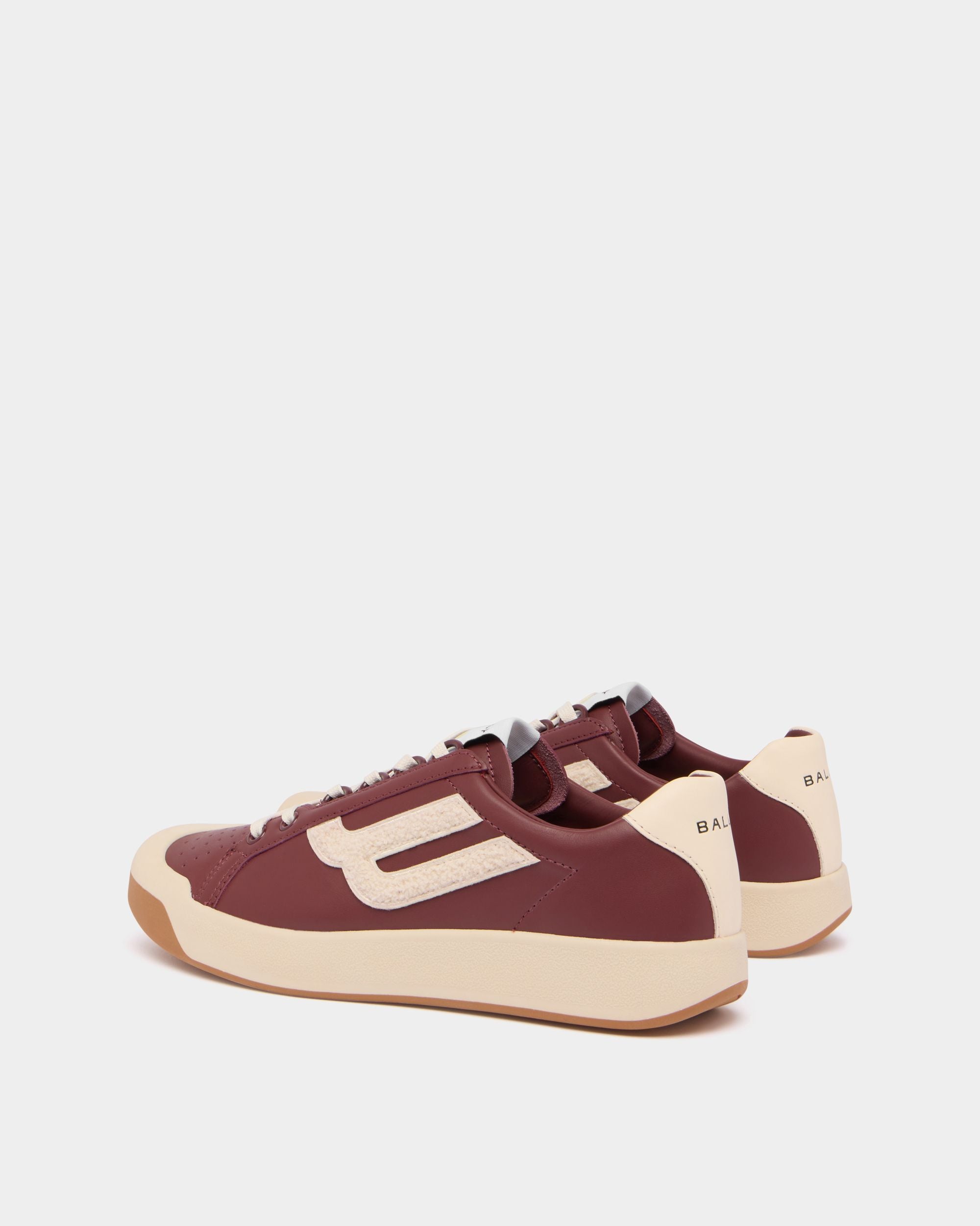 Bally Global - Tennis Collection Sneaker in Heritage Red and Ivory Leather - Burgundy
