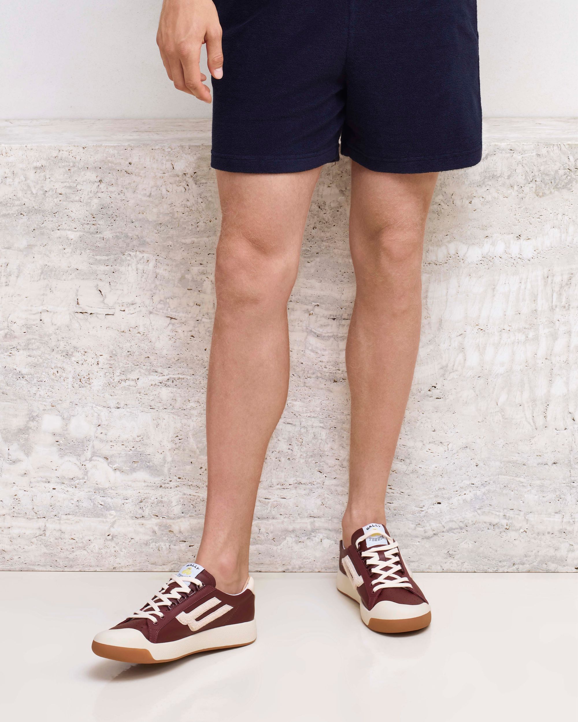 Bally Global - Tennis Collection Sneaker in Heritage Red and Ivory Leather - Burgundy