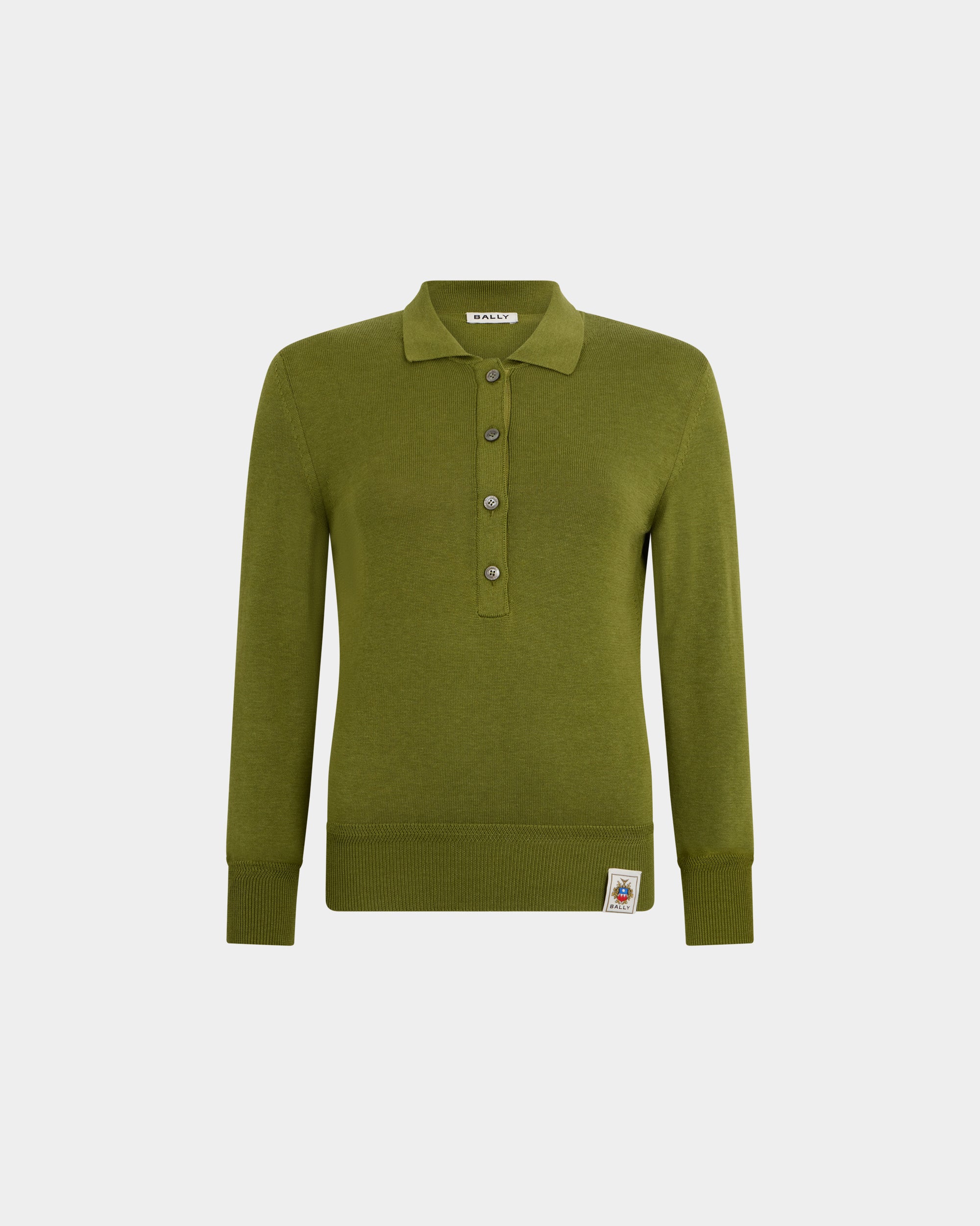 Bally Global - Polo Shirt in Matcha Green Cotton And Silk - Green