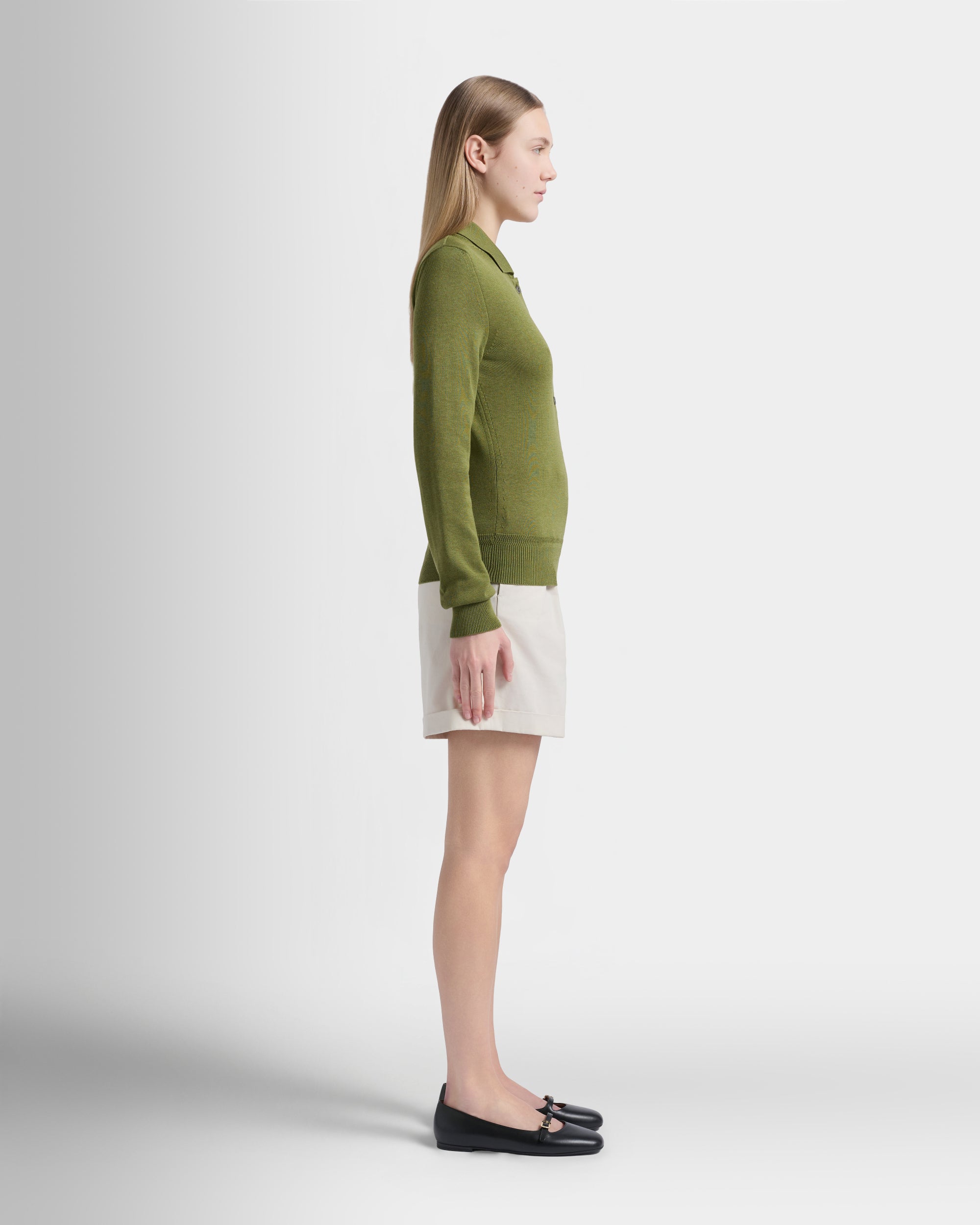 Bally Global - Polo Shirt in Matcha Green Cotton And Silk - Green