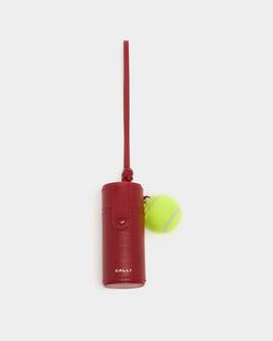 Tennis Lipstick Case in Red Leather