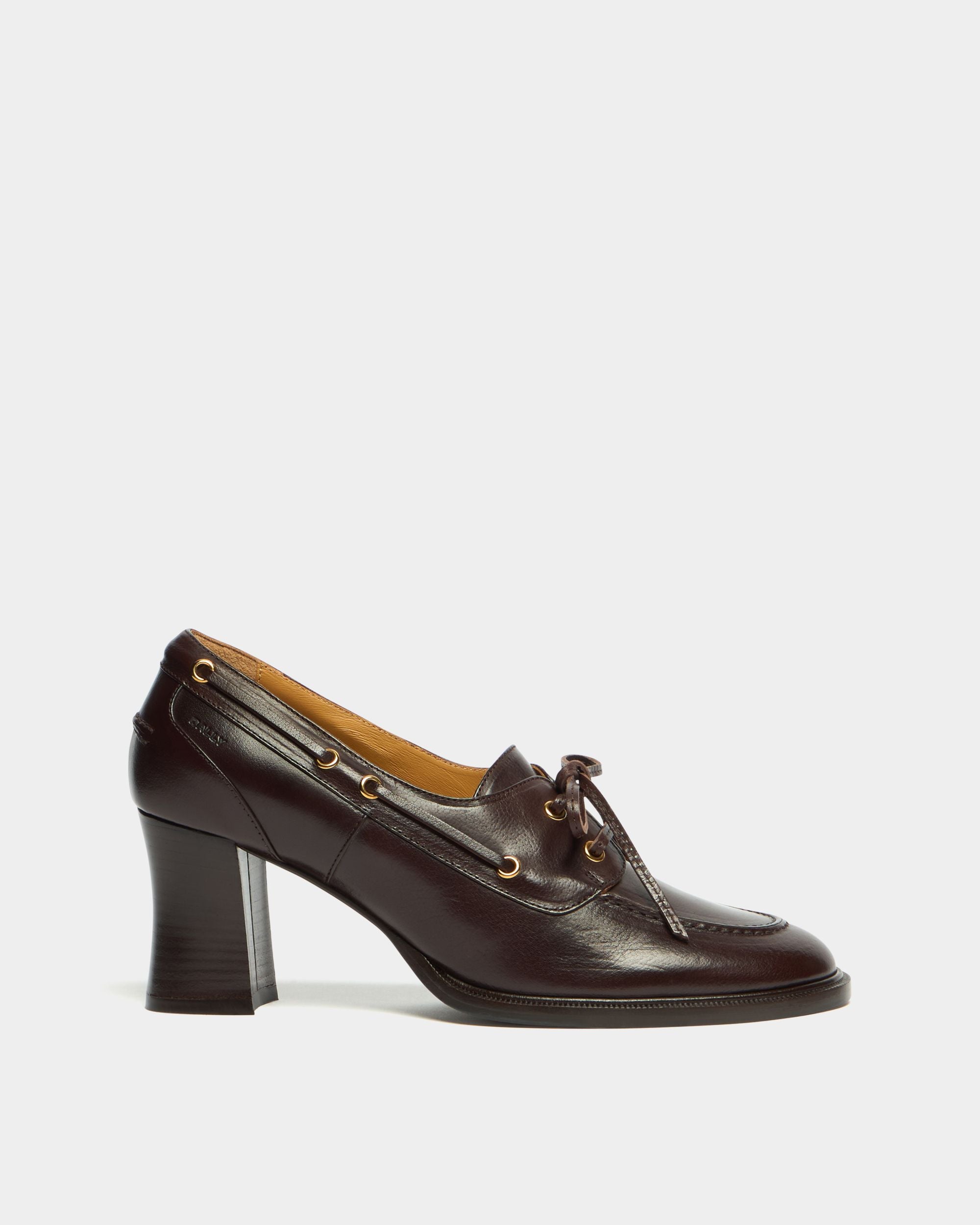 Bally Global - Saule Lace-up Pump in Ebano Leather - Brown