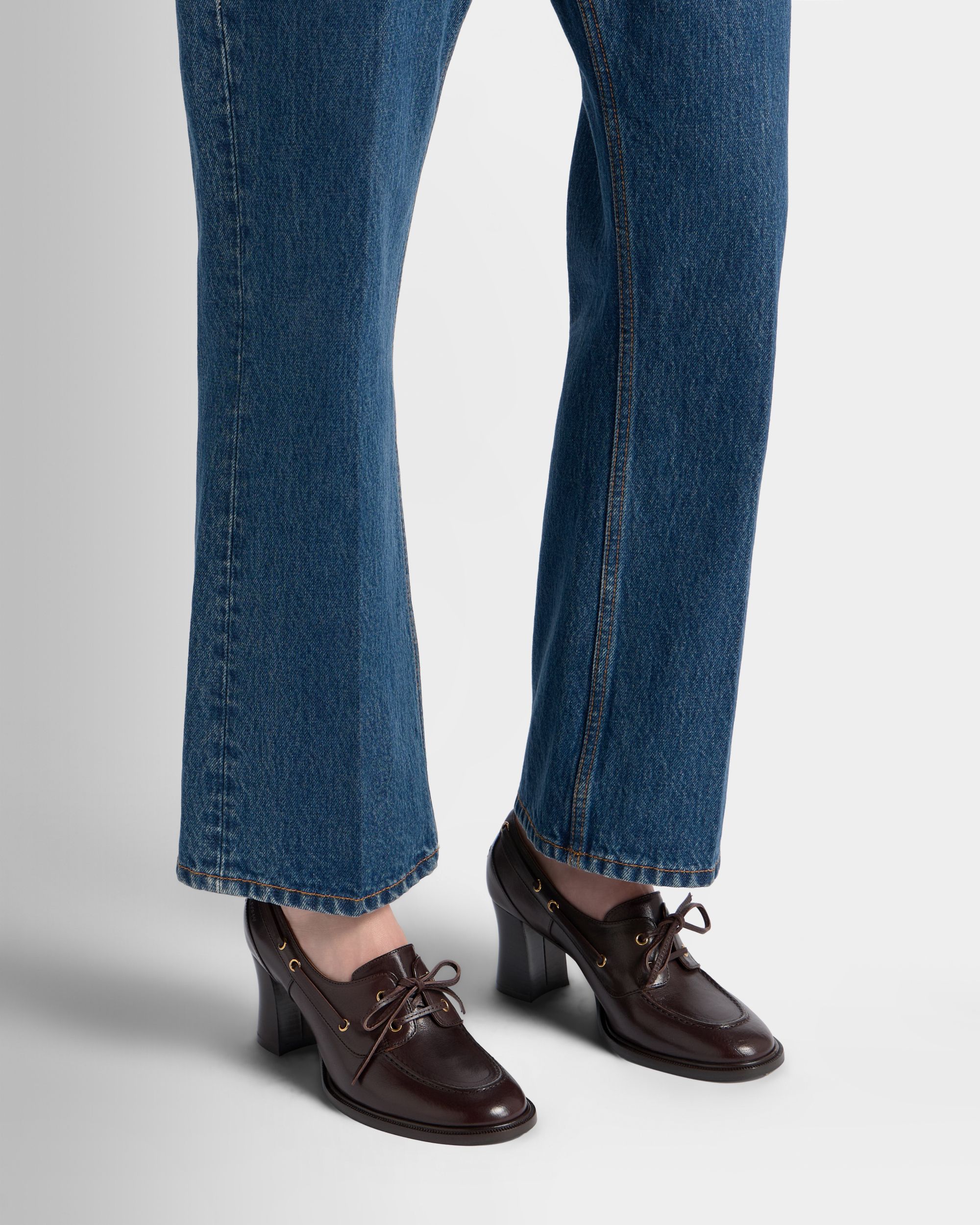 Bally Global - Saule Lace-up Pump in Ebano Leather - Brown