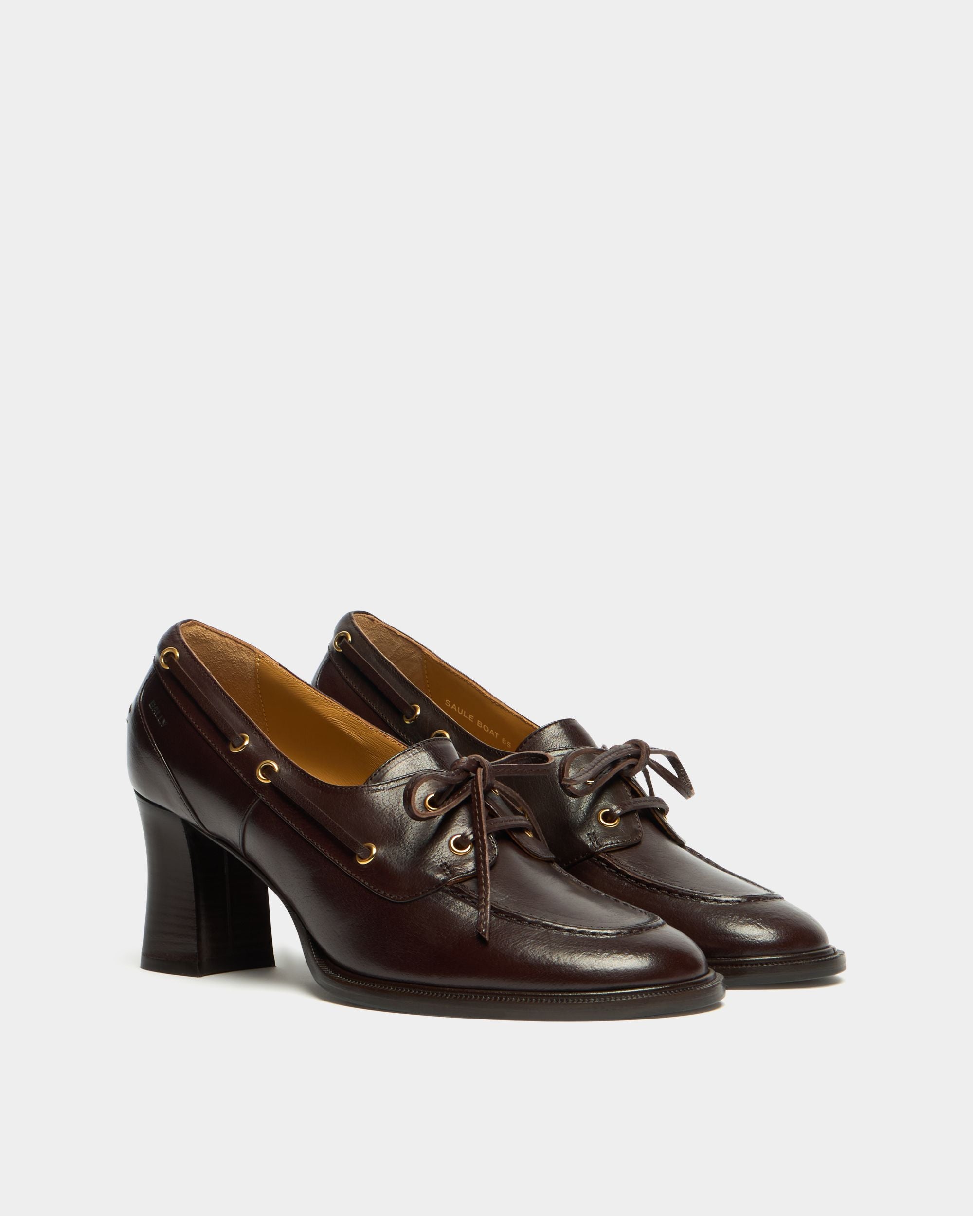 Bally Global - Saule Lace-up Pump in Ebano Leather - Brown
