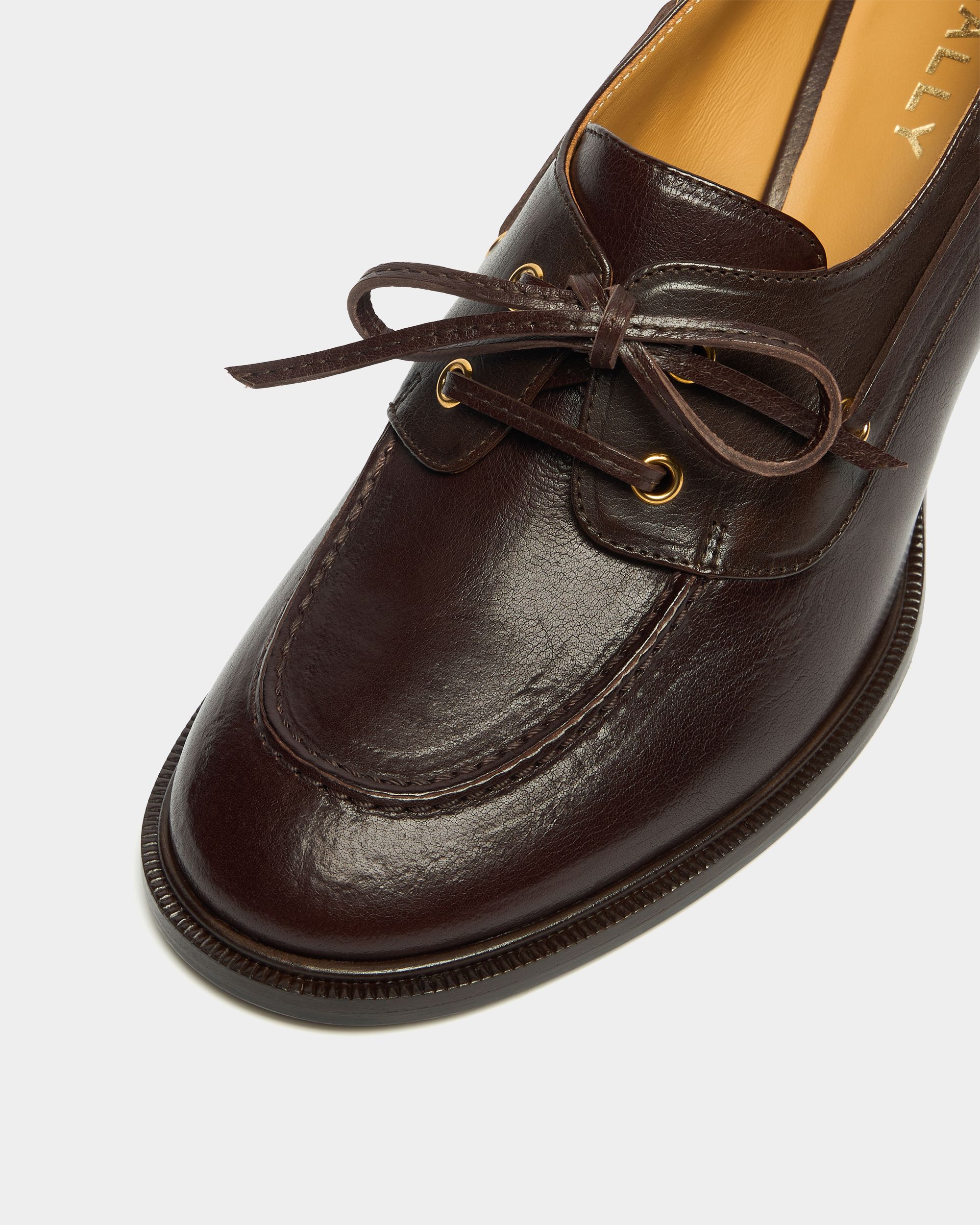 Bally Global - Saule Lace-up Pump in Ebano Leather - Brown