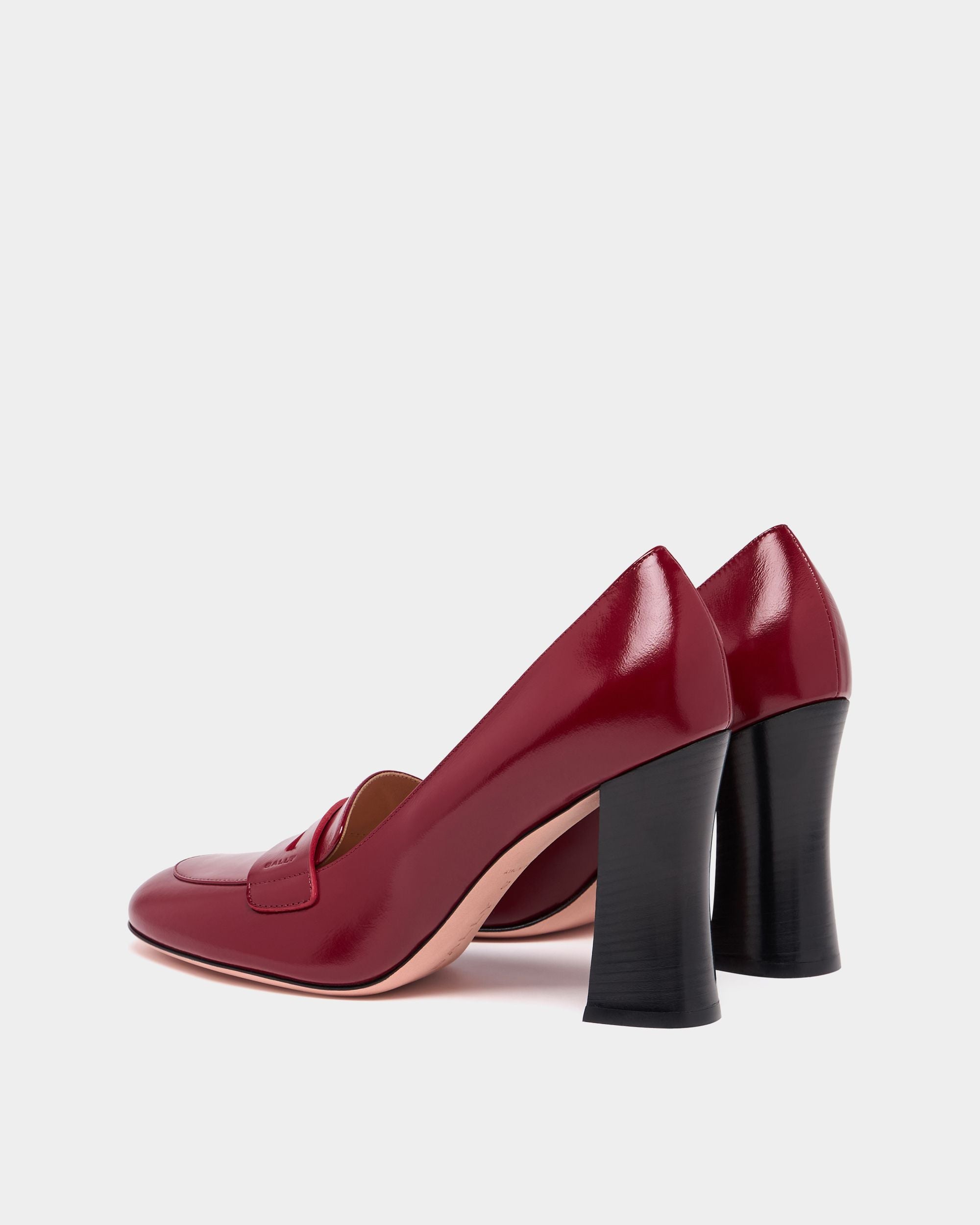 Bally Global - Mocasín Saule de piel rojo rubí - Rojo