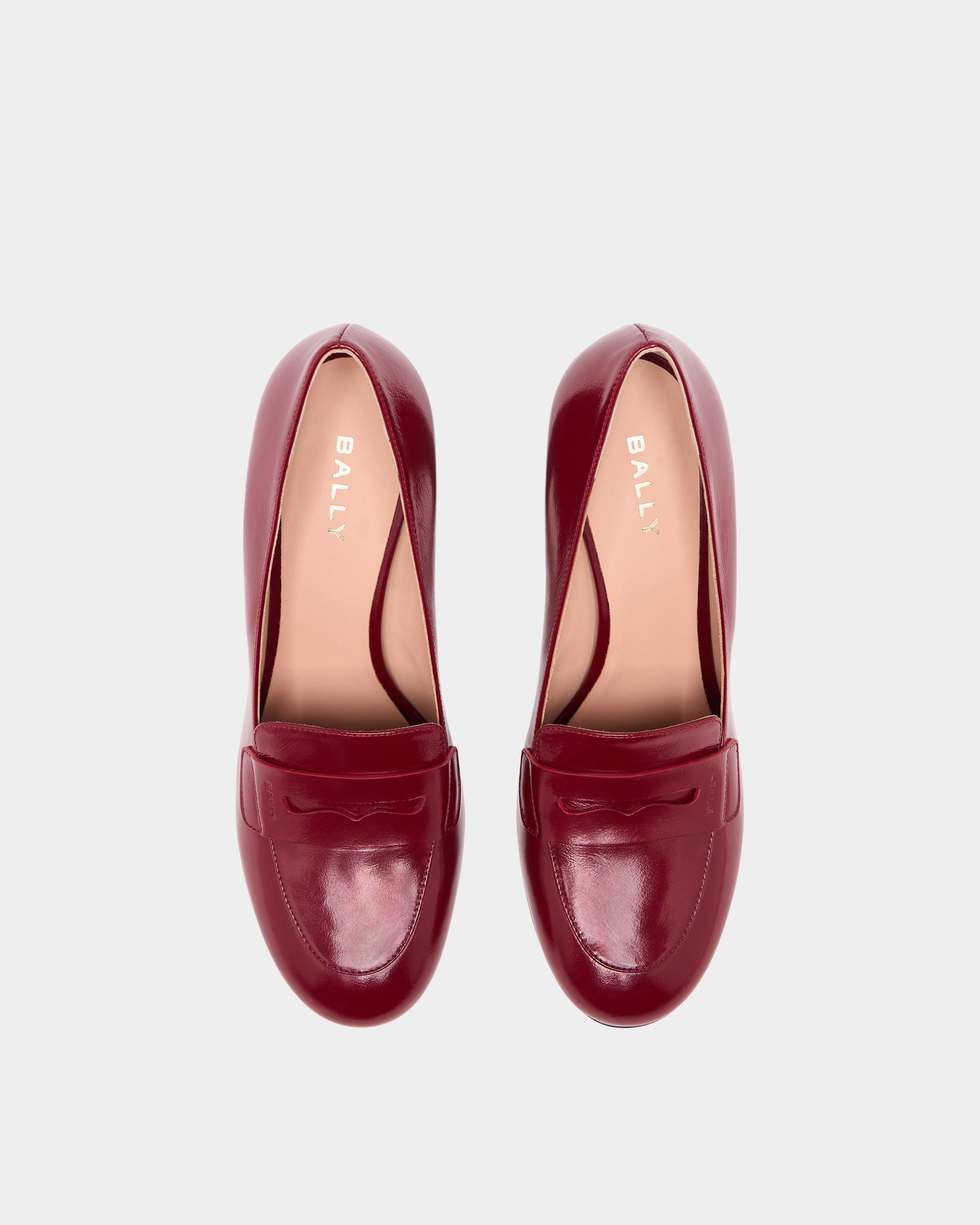 Bally Global - Mocasín Saule de piel rojo rubí - Rojo