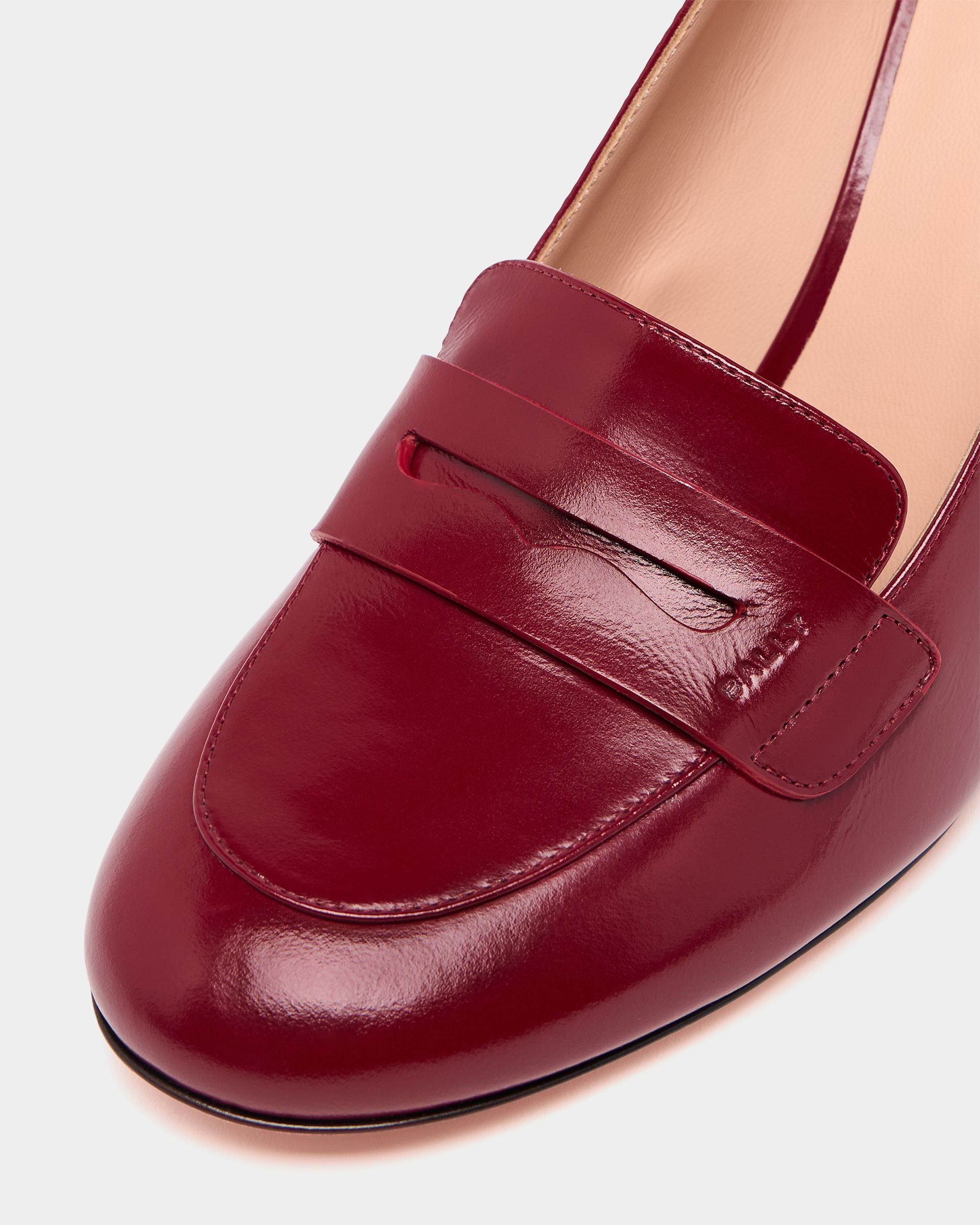 Bally Global - Mocasín Saule de piel rojo rubí - Rojo