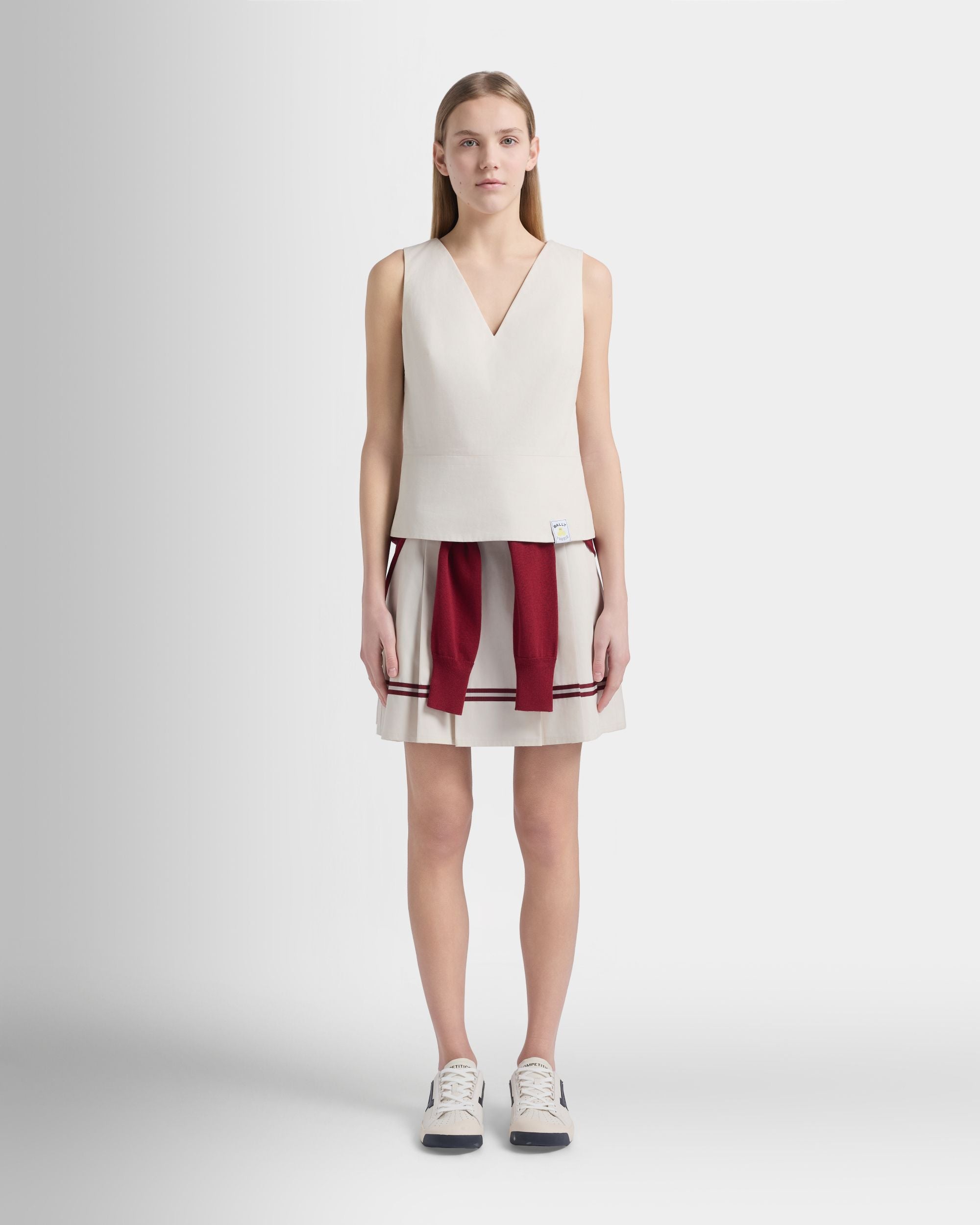 Bally Global - Top sans manches de la collection Tennis en coton ivoire - Blanc