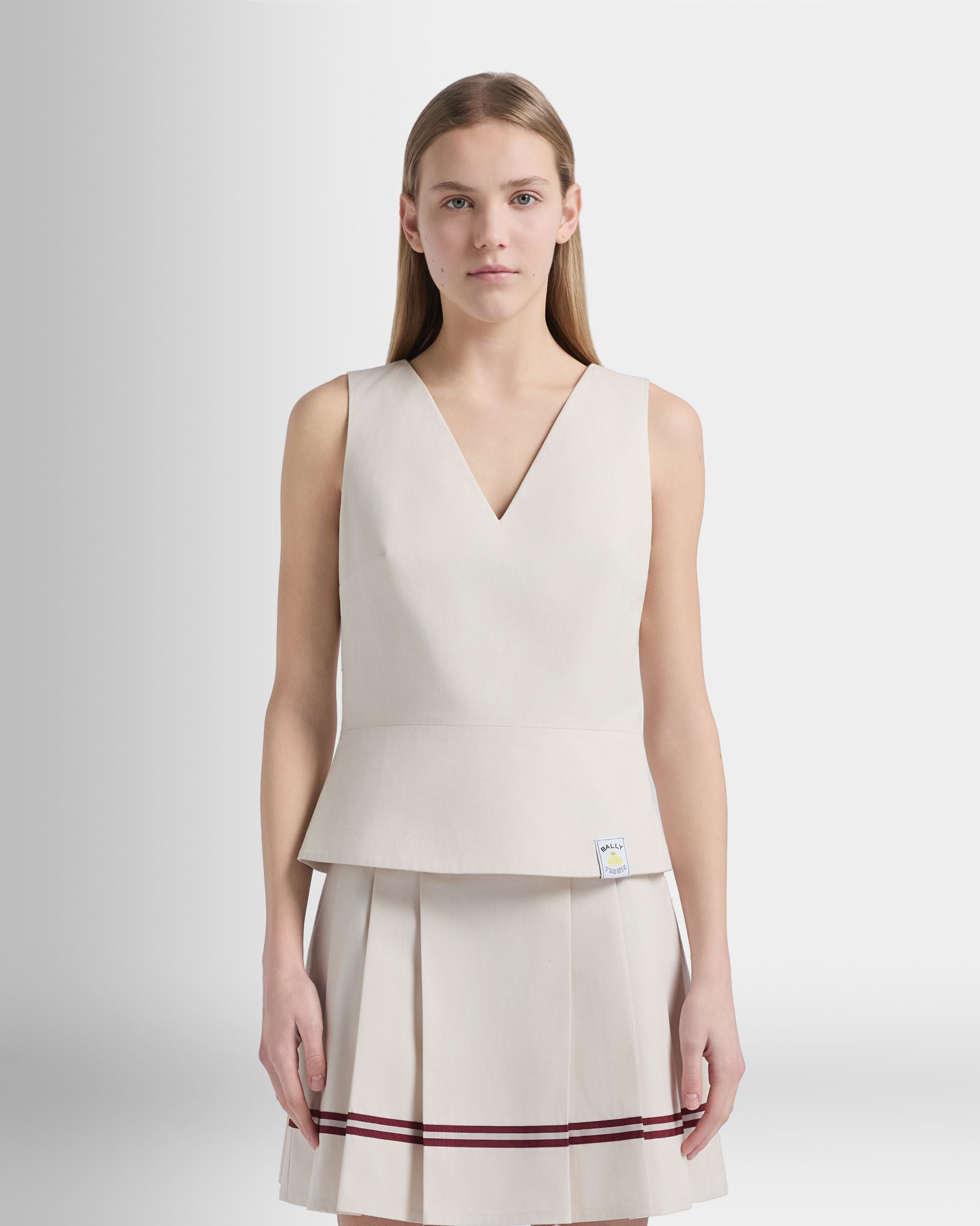 Bally Global - Top sans manches de la collection Tennis en coton ivoire - Blanc