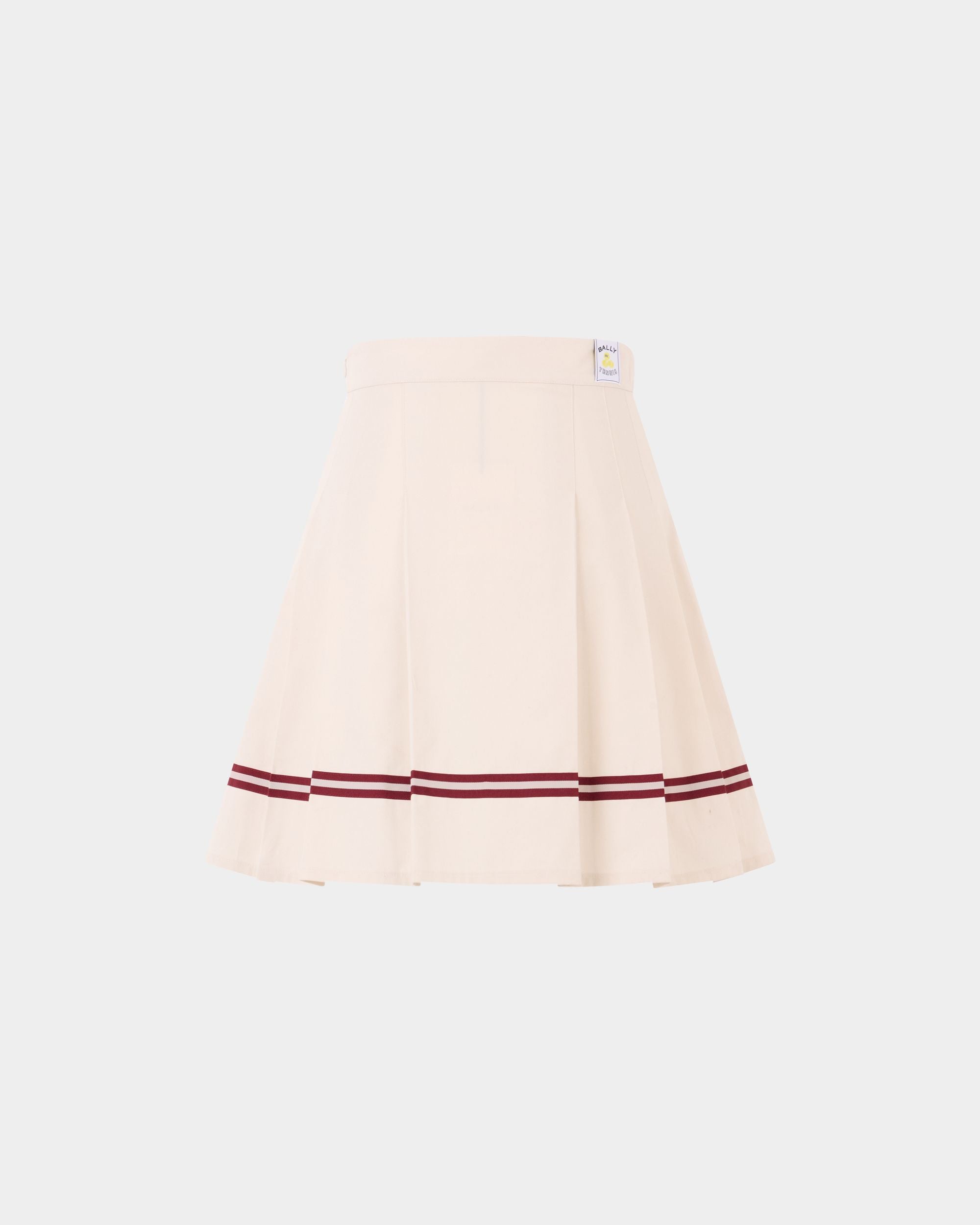 Bally Global - Jupe de la collection Tennis avec détails Bally Ribbon en coton ivoire - Blanc