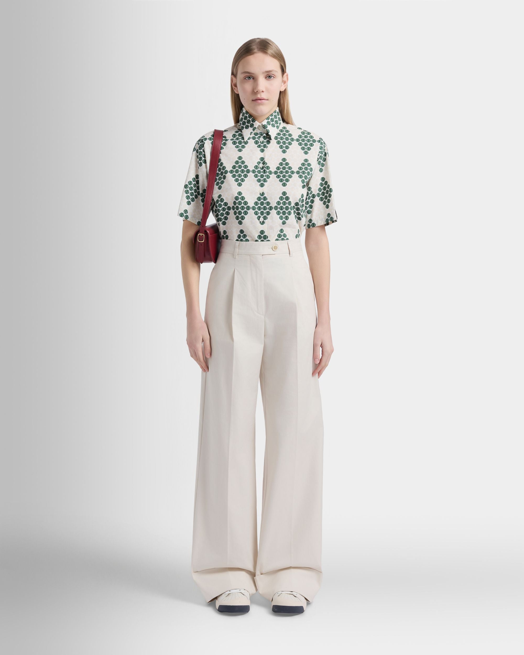 Bally Global - Pantalon de la collection Tennis en coton ivoire - Blanc