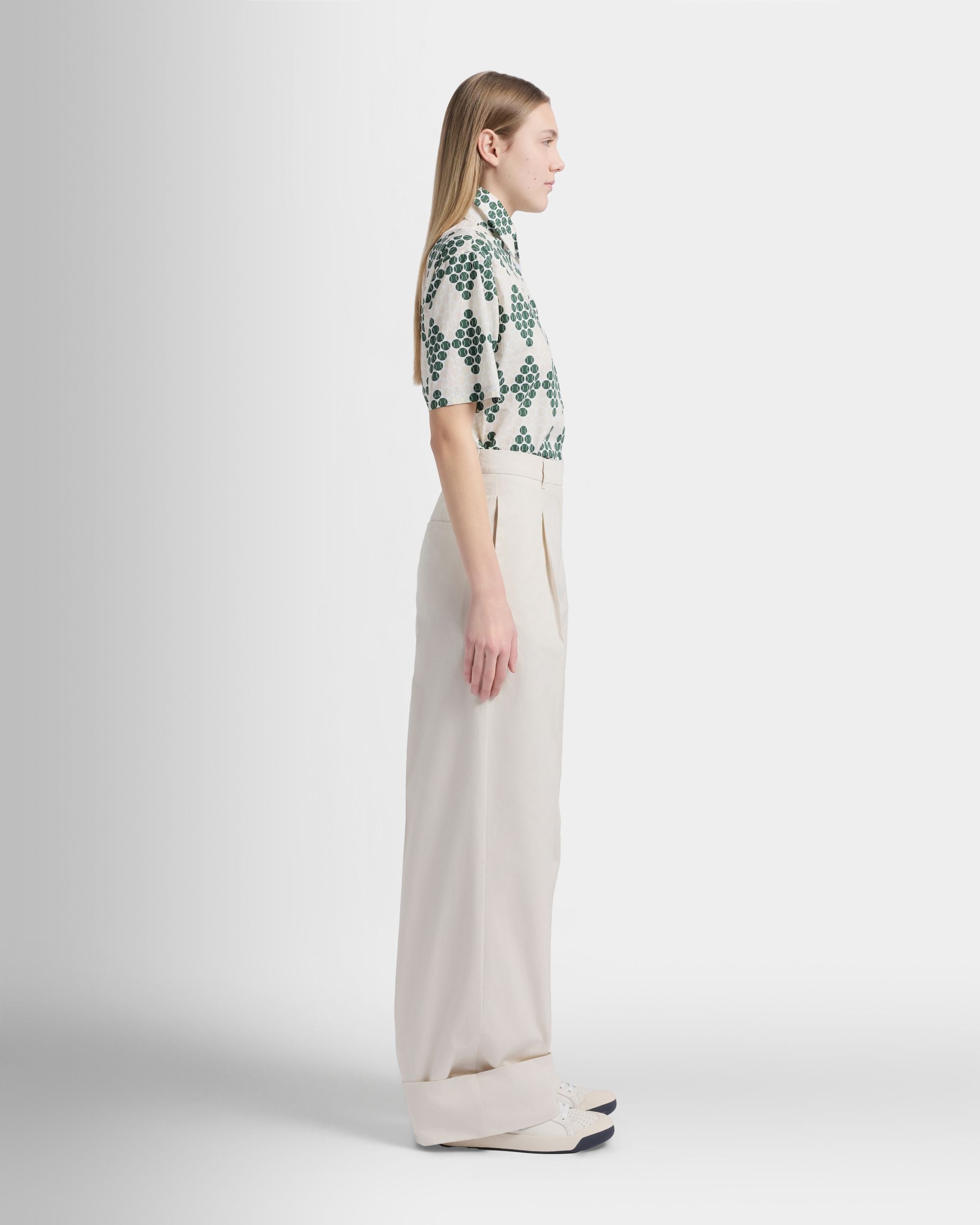 Bally Global - Pantalon de la collection Tennis en coton ivoire - Blanc