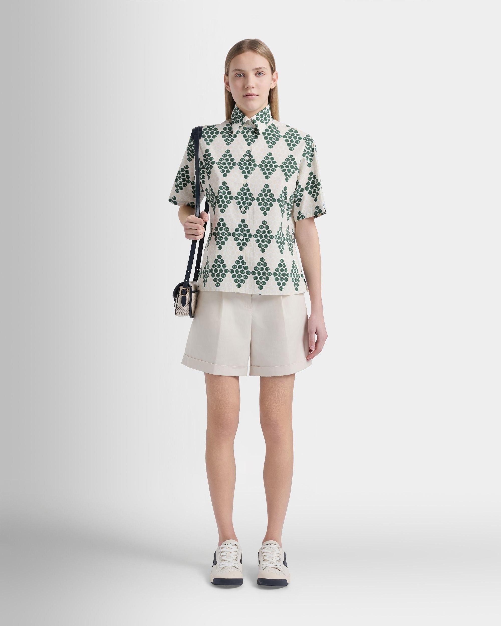 Bally Global - Short de la collection Tennis en coton ivoire - Blanc