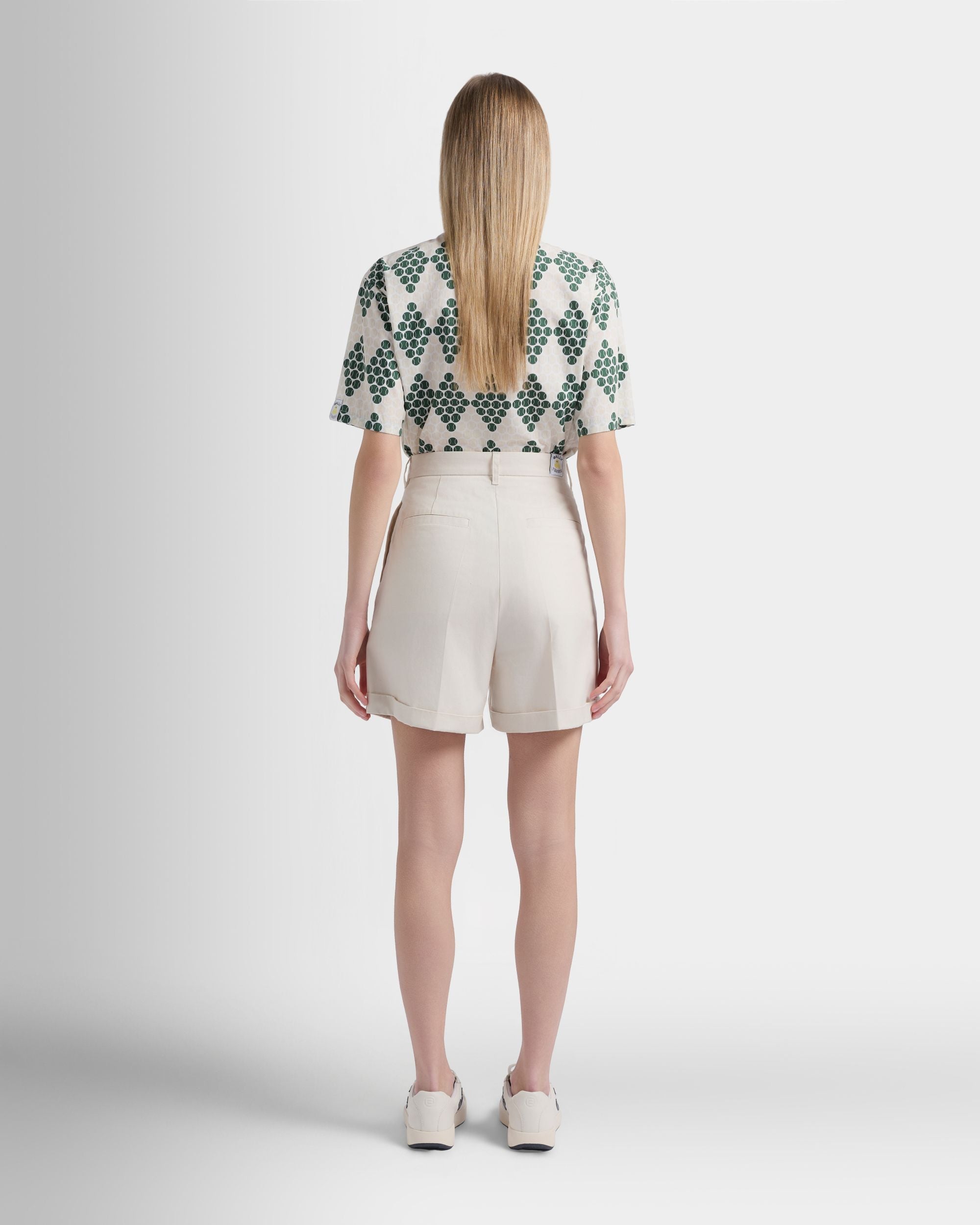 Bally Global - Pantalones cortos de la colección Tennis de algodón marfil - Blanco