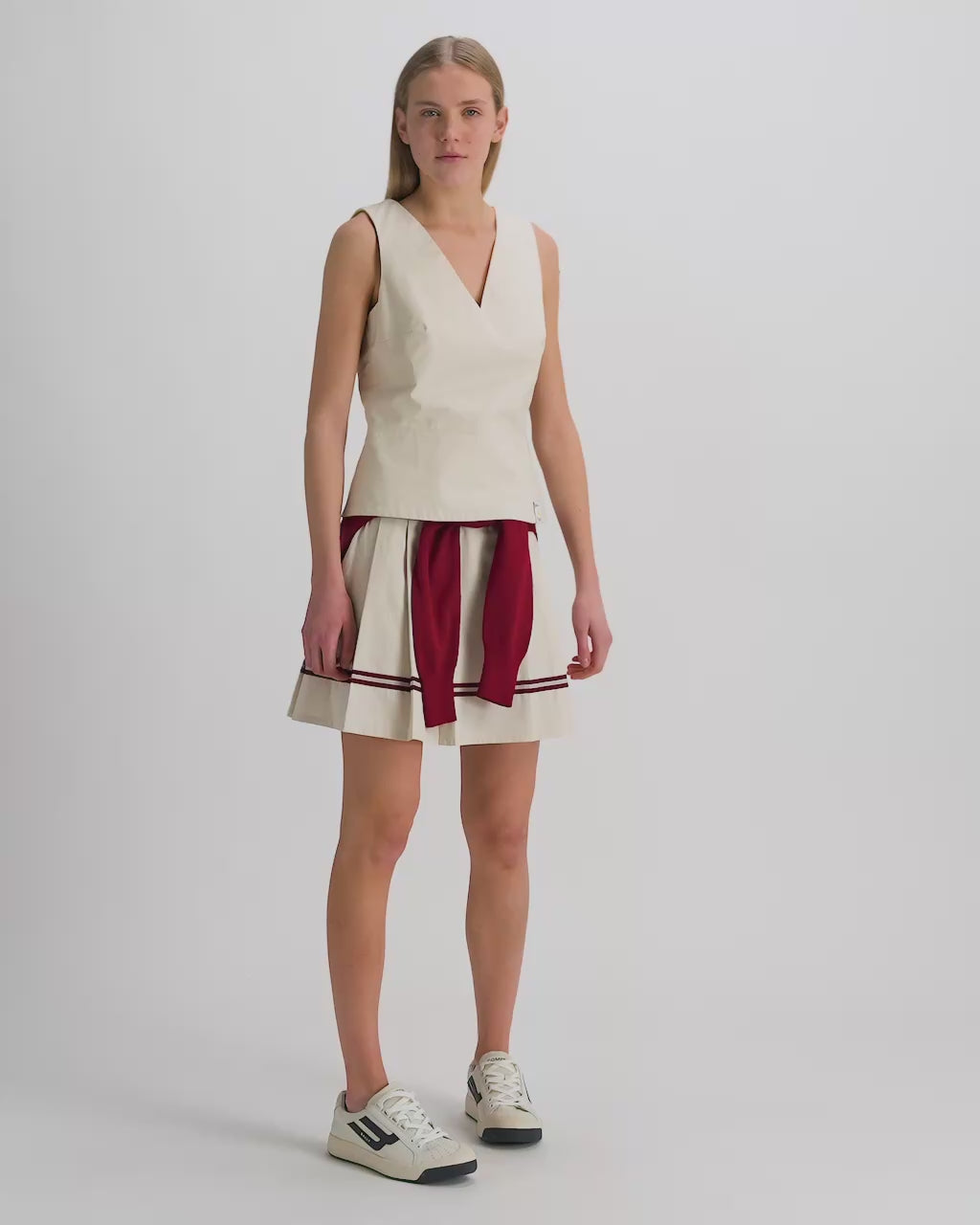 Bally Global - Top sans manches de la collection Tennis en coton ivoire - Blanc