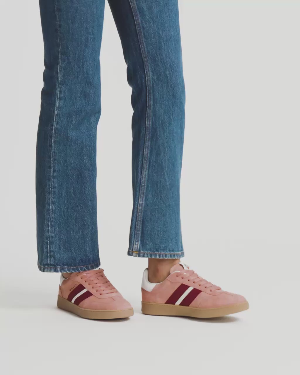Bally Global - Retro Crest Sneaker in Light Pink Suede - Pink