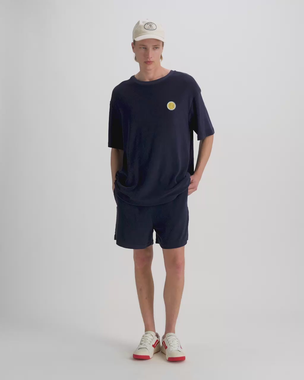 Bally Global - Baseballmütze aus Baumwolle in Elfenbein mit Stickerei aus der Tennis Kollektion - White