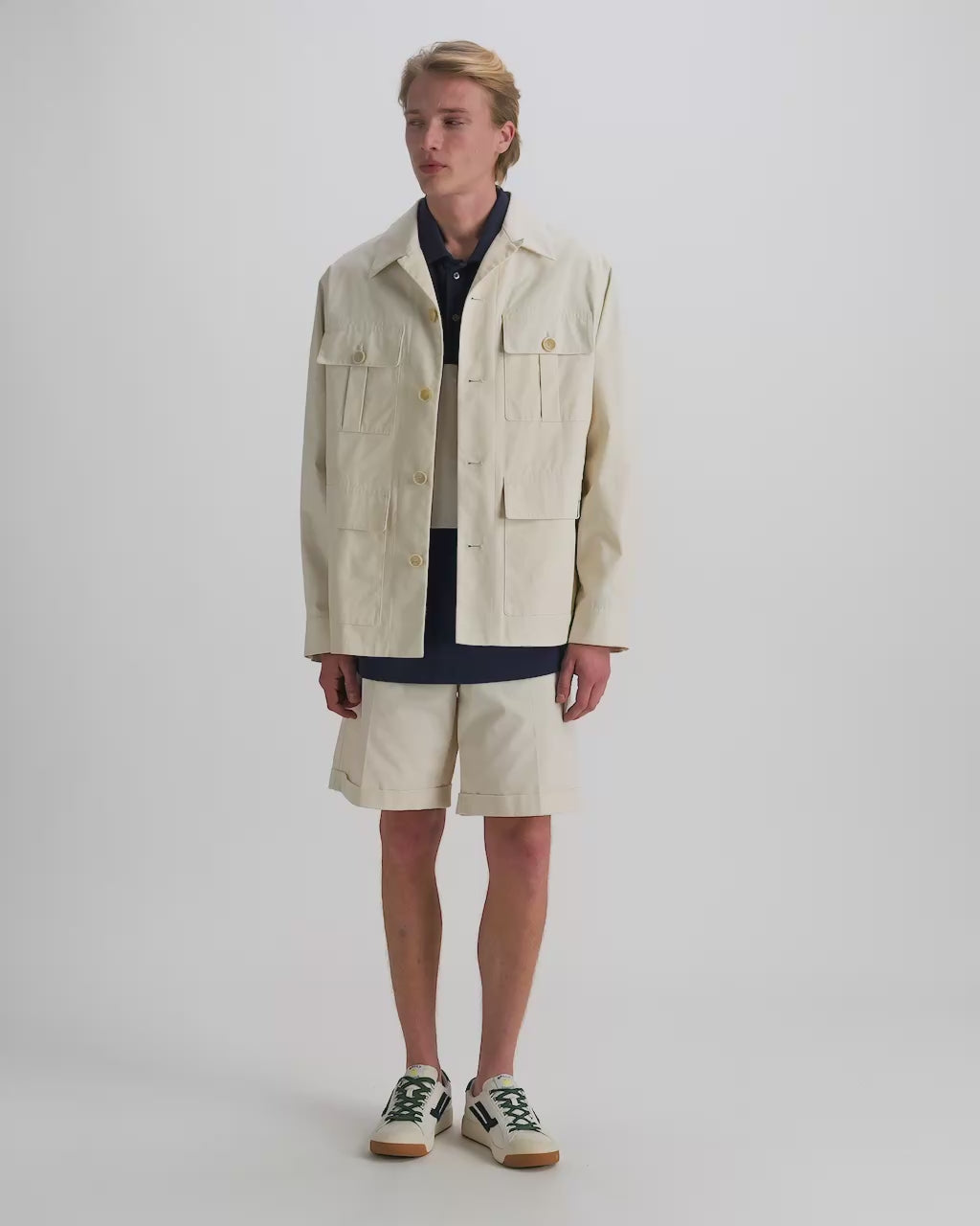 Bally Global - Veste saharienne de la collection Tennis en coton ivoire - Blanc