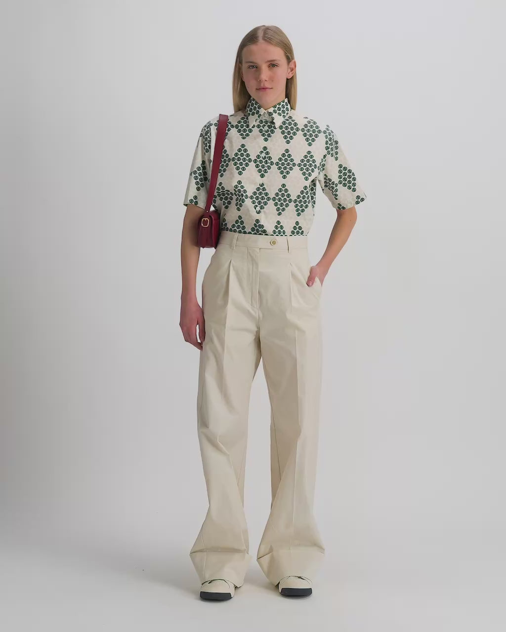 Bally Global - Pantalon de la collection Tennis en coton ivoire - Blanc