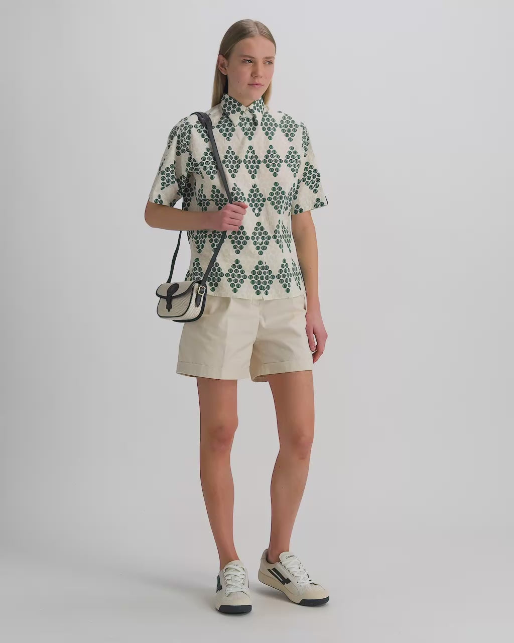 Bally Global - Pantalones cortos de la colección Tennis de algodón marfil - Blanco