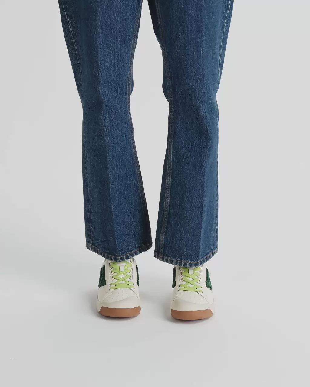 Bally Global - Sneaker de la collection Tennis en cuir ivoire et vert - Blanc